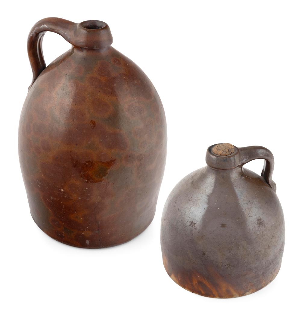 TWO STONEWARE JUGS AMERICA, 19TH