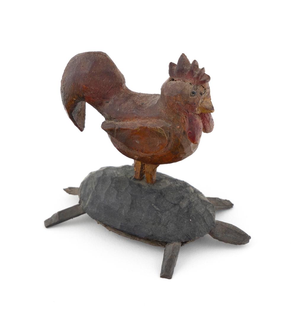 MINIATURE CARVED WOODEN ROOSTER