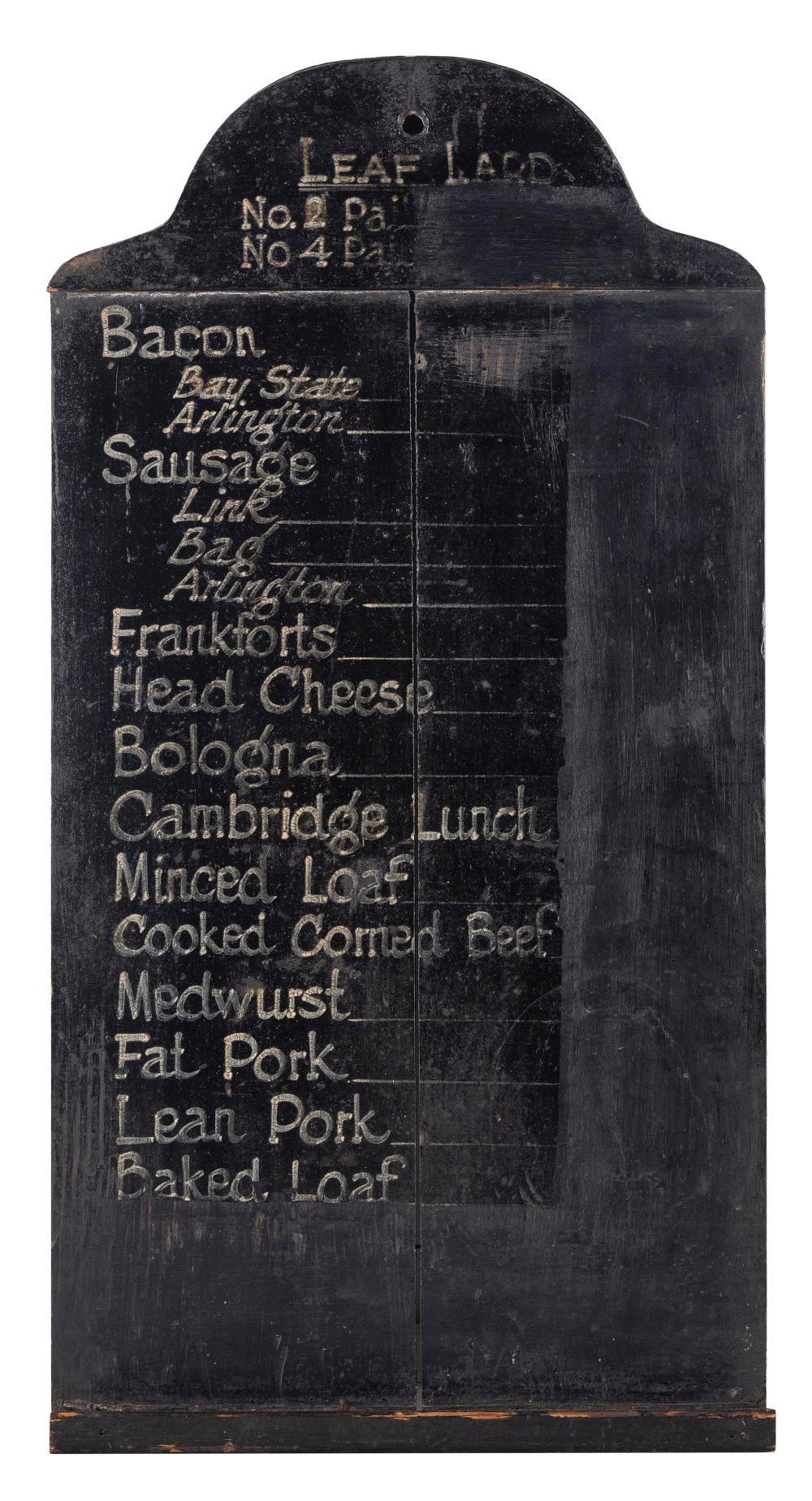 COUNTRY STORE MENU BOARD LATE 19TH/EARLY