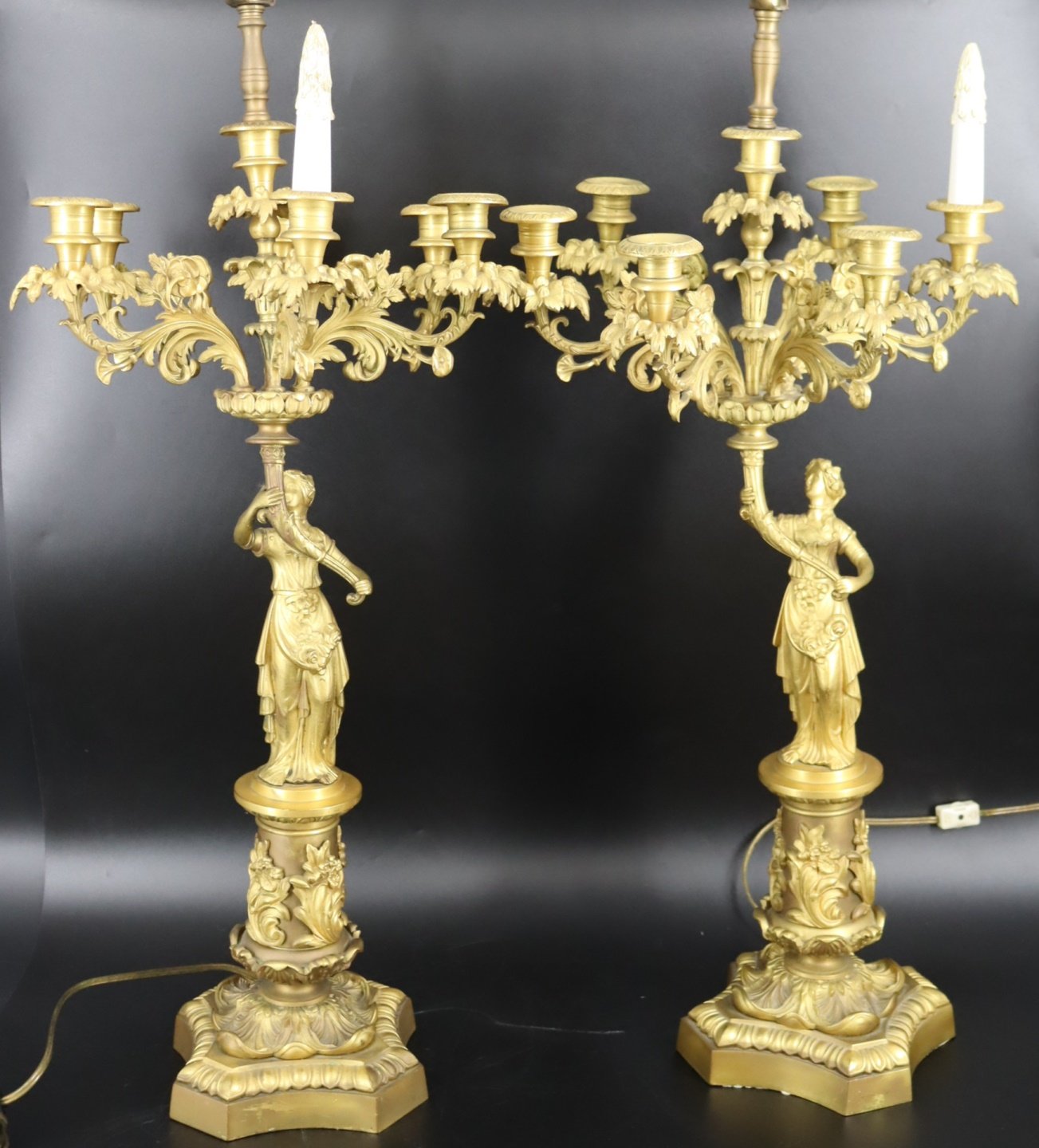 A FINE PAIR OF DORE BRONZE FIGURAL 3b36d9