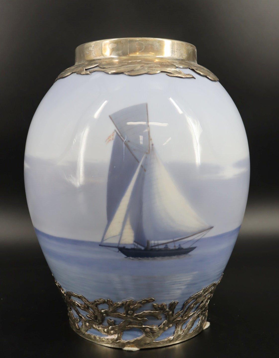 A ROYAL COPENHAGEN SEASCAPE VASE