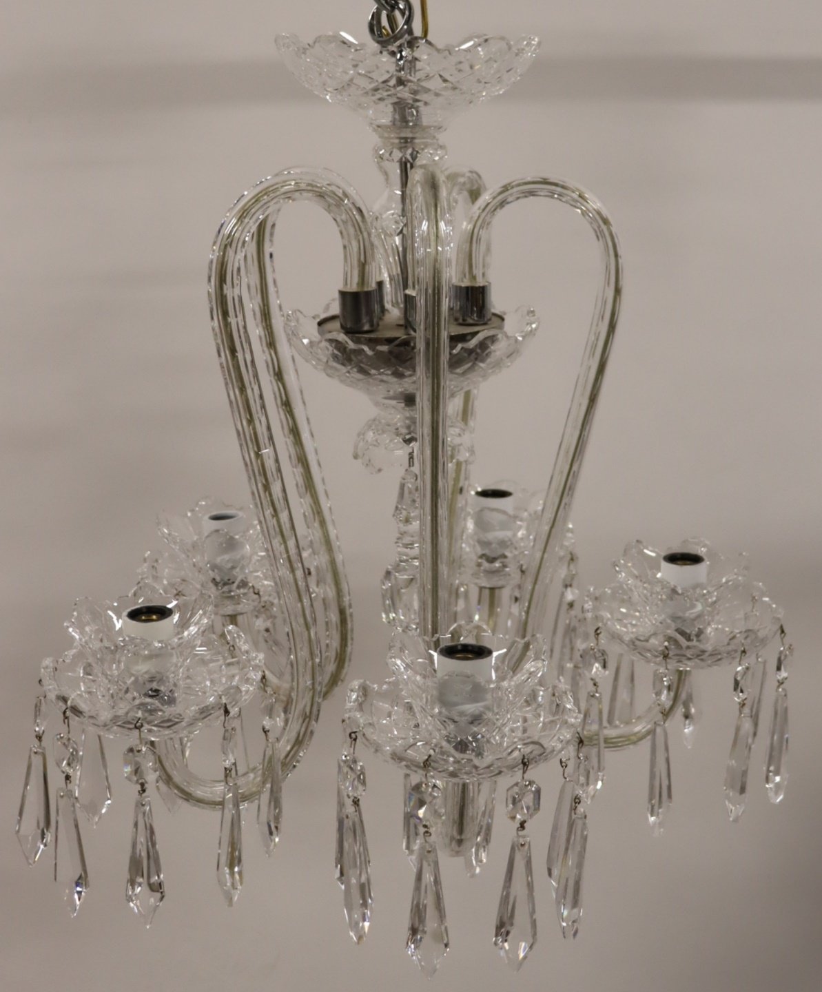 SIGNED WATERFORD CUT GLASS CHANDELIER  3b3733