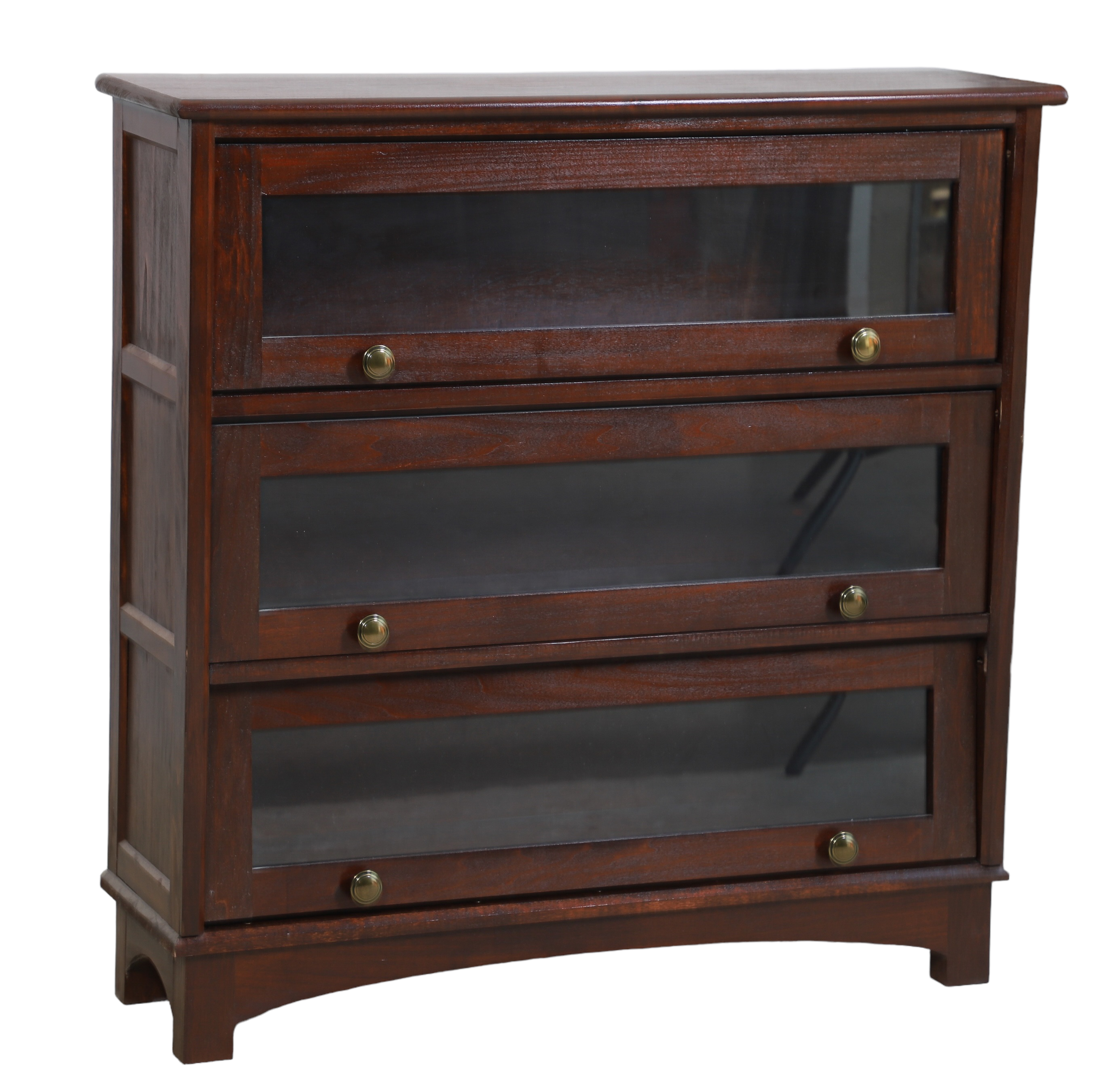 Contemporary mahogany barrister bookcase,