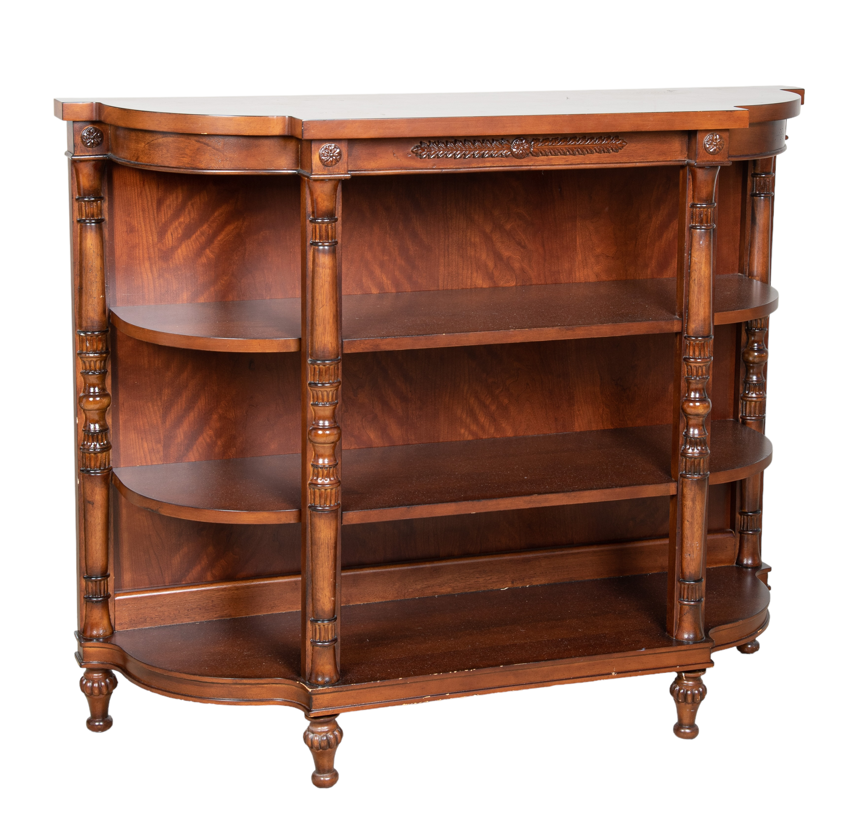 Contemporary mahogany open shelf,