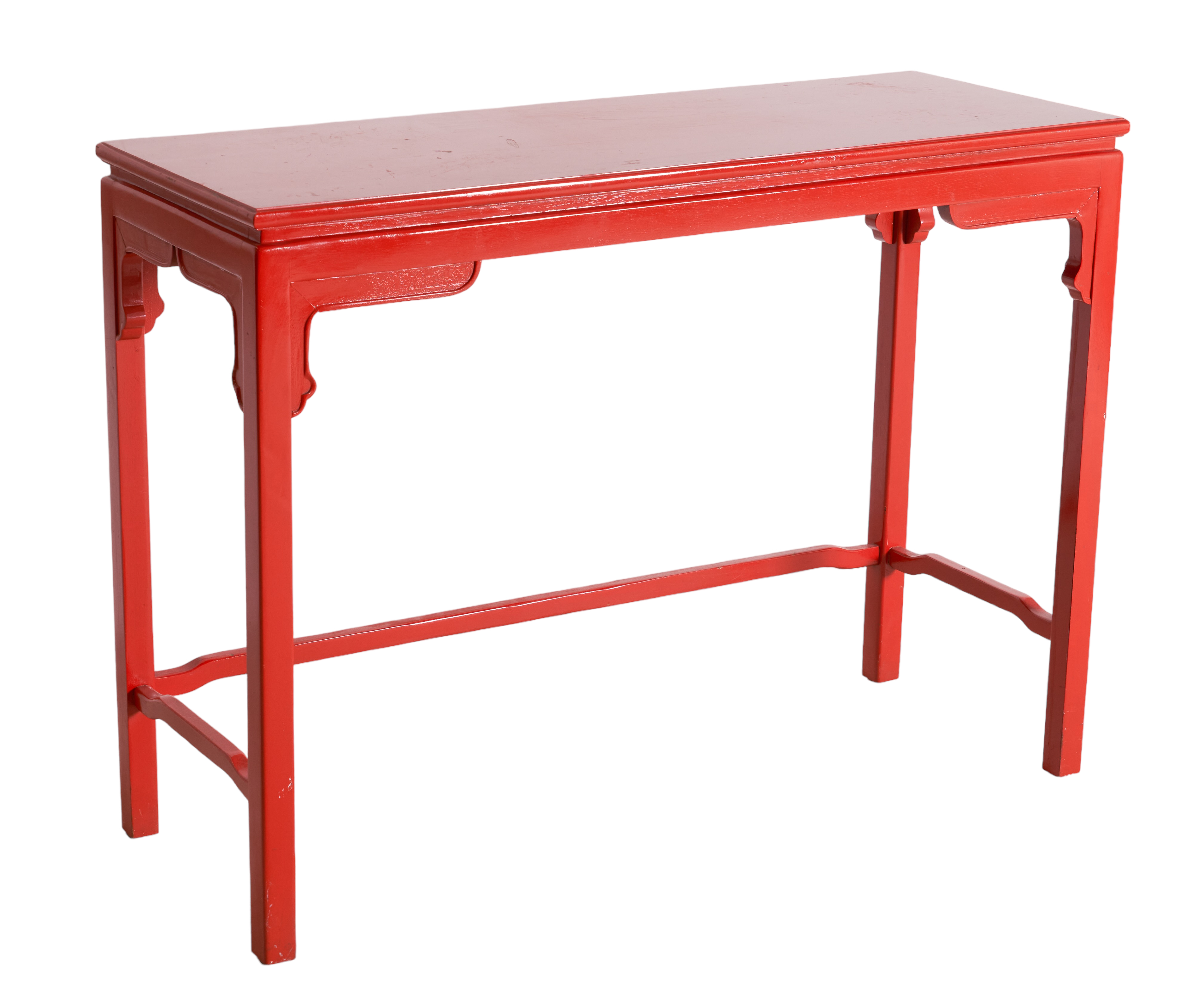 Asian style painted console table, red
