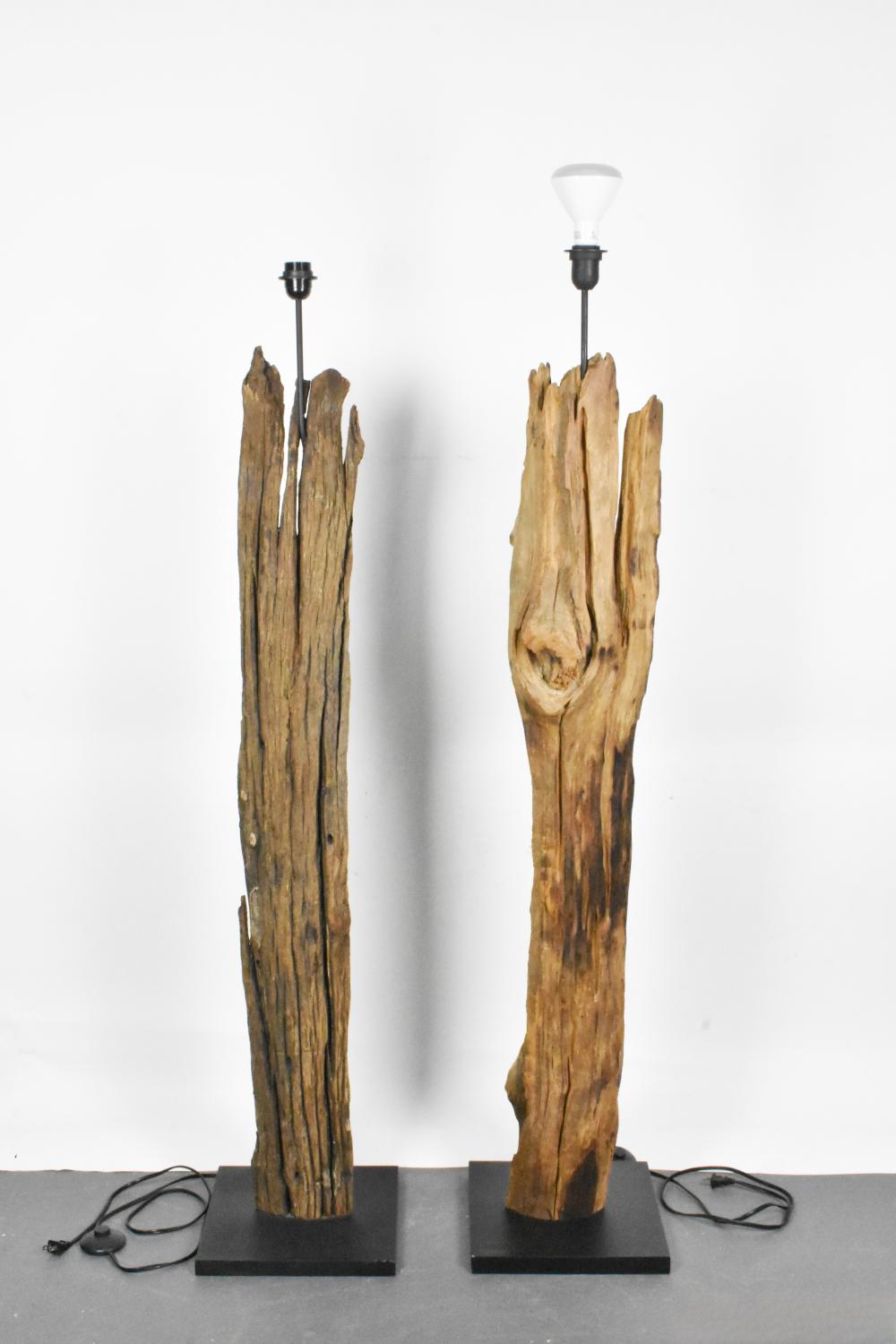 TWO CONTEMPORARY DRIFTWOOD FLOOR