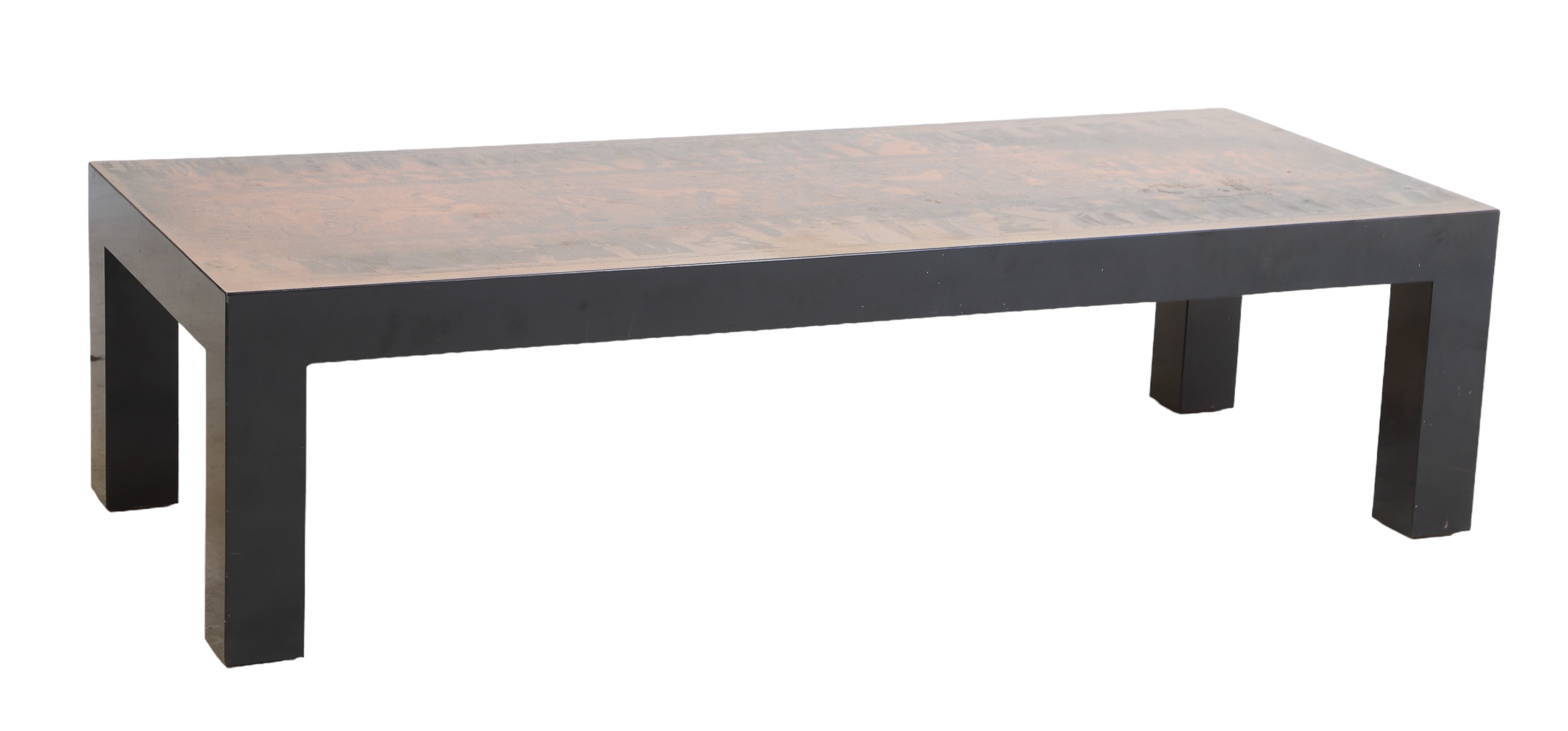 Ebonized and embossed coffee table  3b3938
