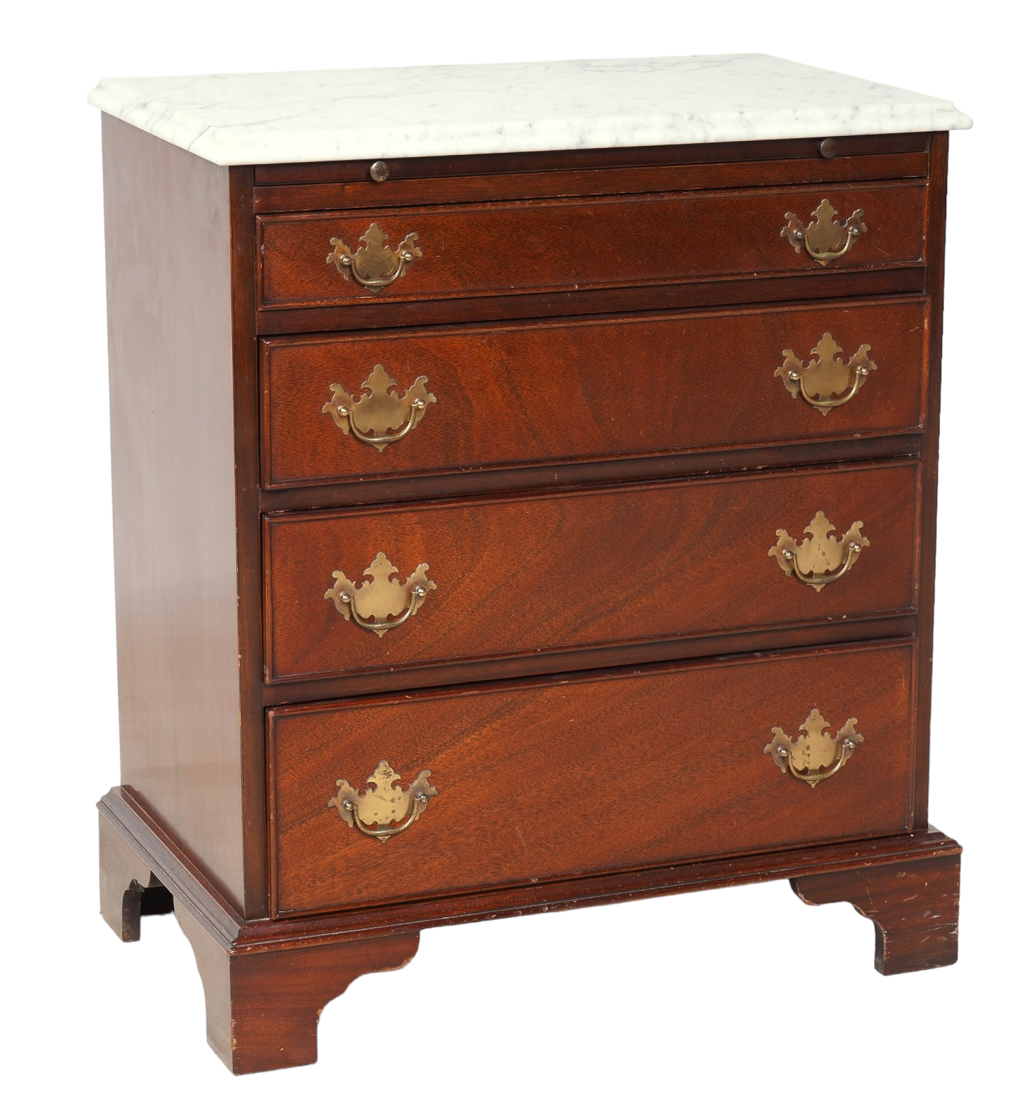 Mahogany marbletop bachelors chest,