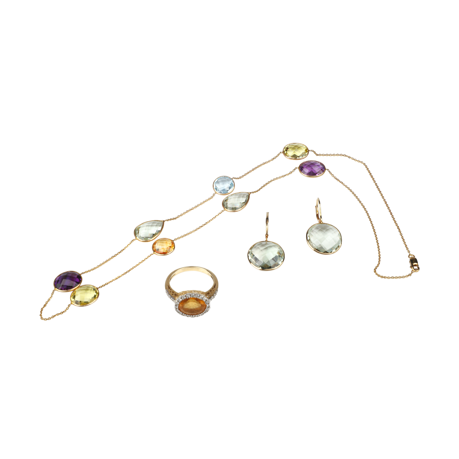14K Yellow Gold Multi-Stone Necklace,