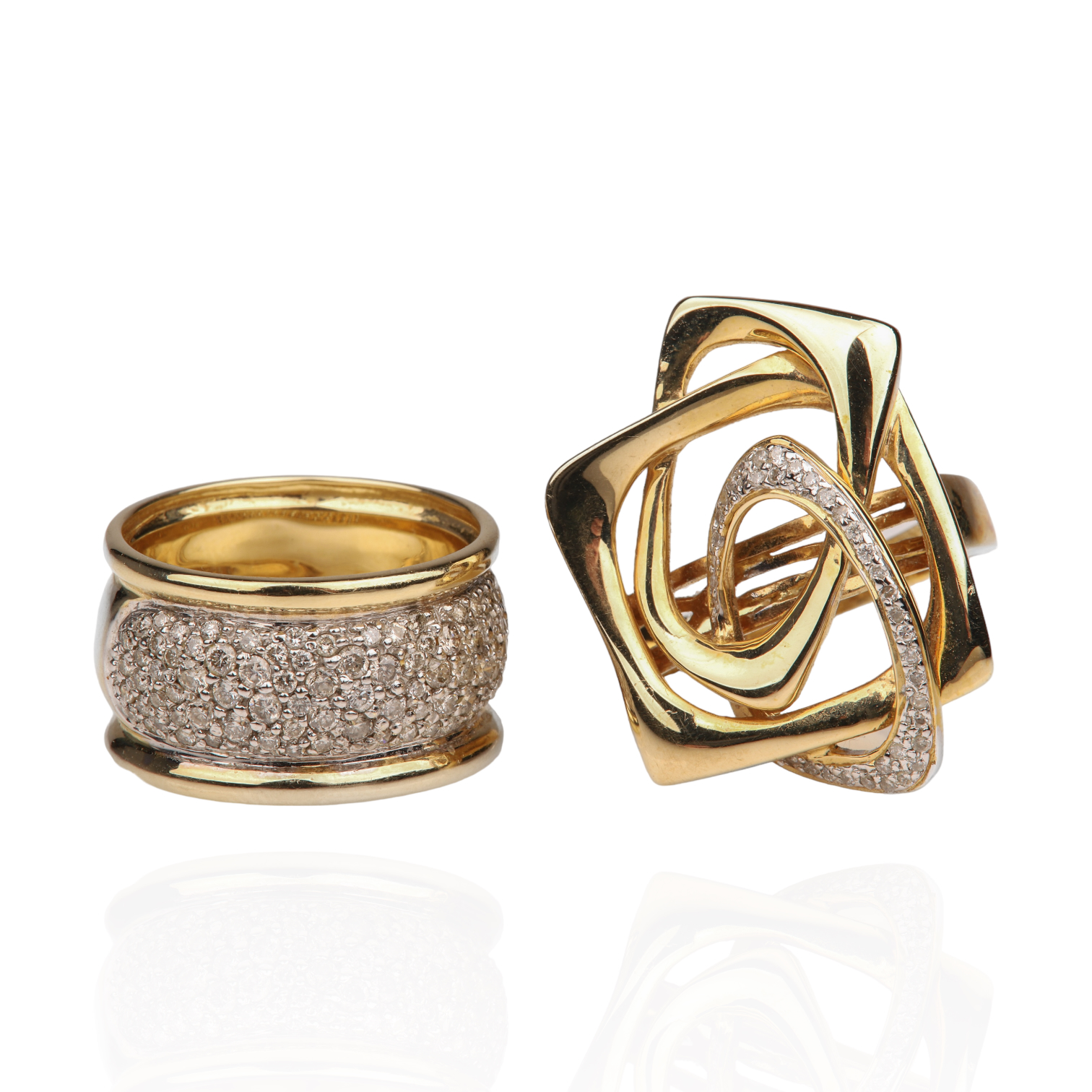 (2) 14K Yellow gold rings to include