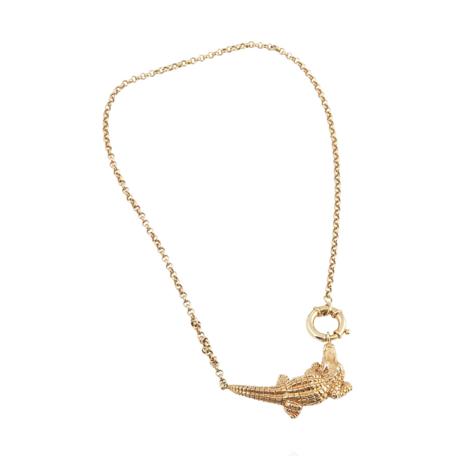 14K Yellow gold Italian alligator necklace,