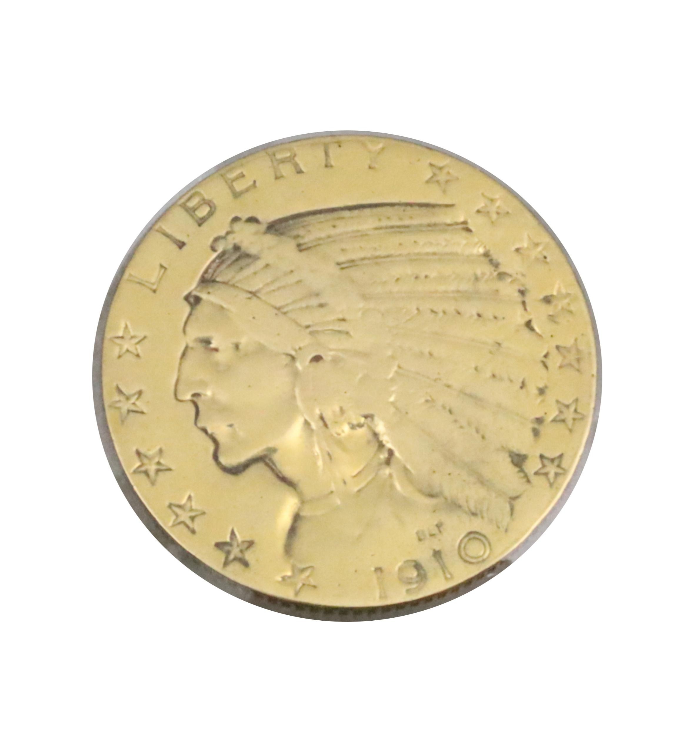 1910 F12 $5 INDIAN HEAD GOLD COIN