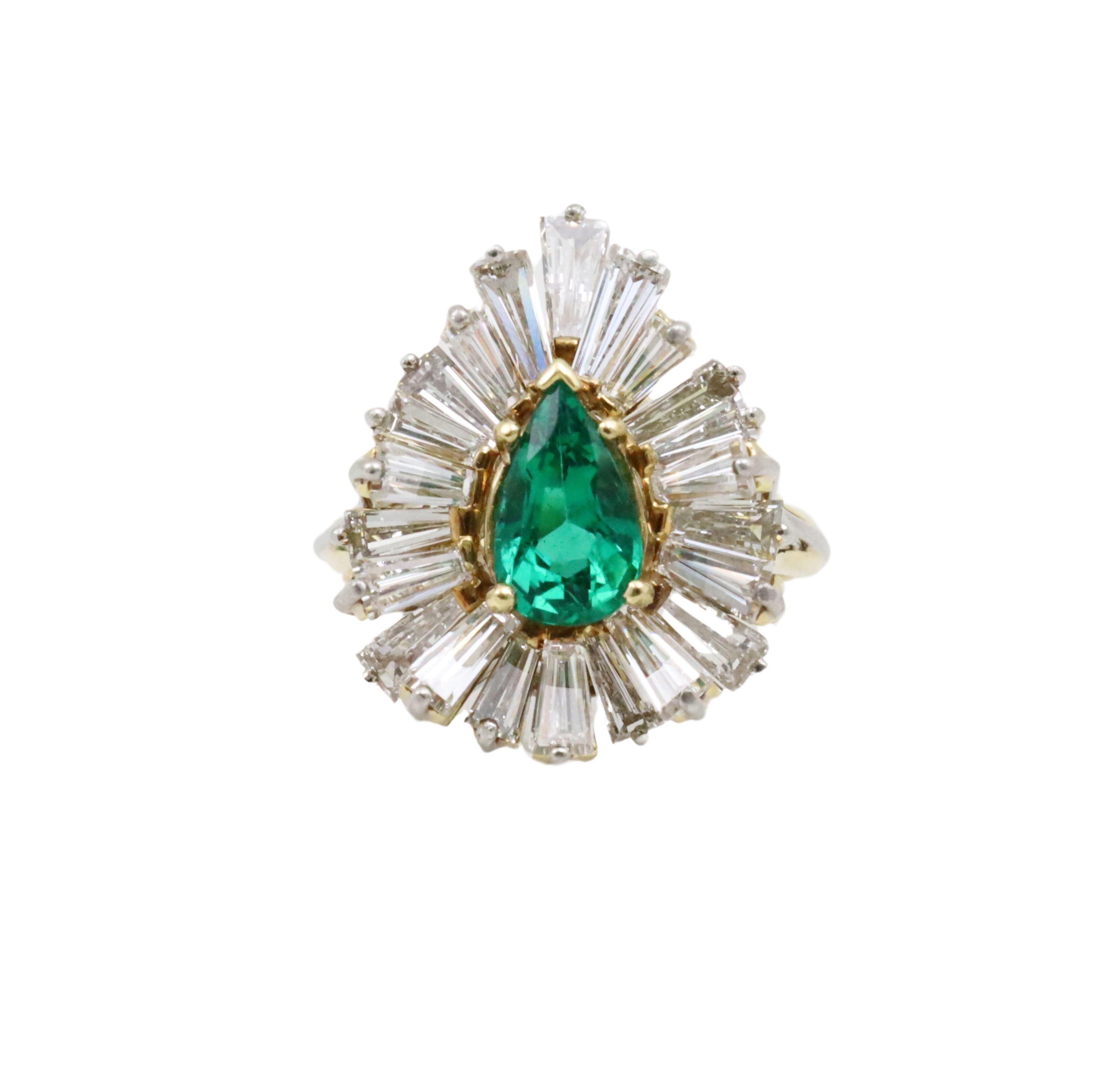 PLATINUM 18K EMERALD DIAMOND 3b3a20