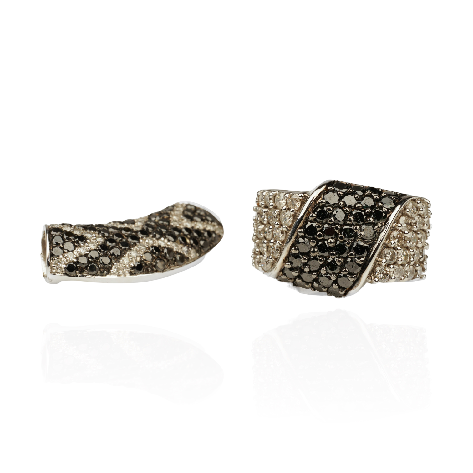 14K White Gold Diamond Pave Slide