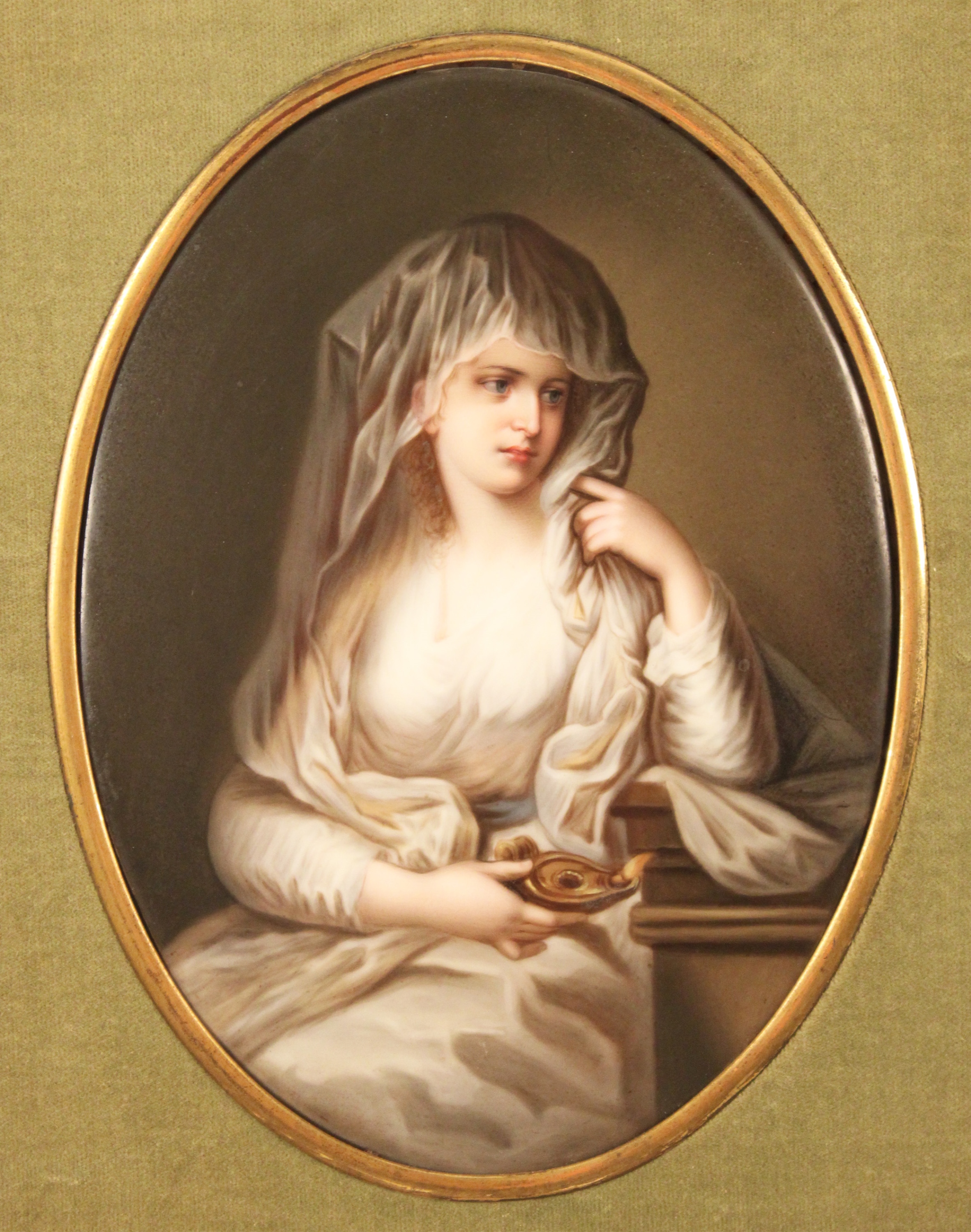 KPM PORCELAIN OVAL PLAQUE OF LADY 3b3a35