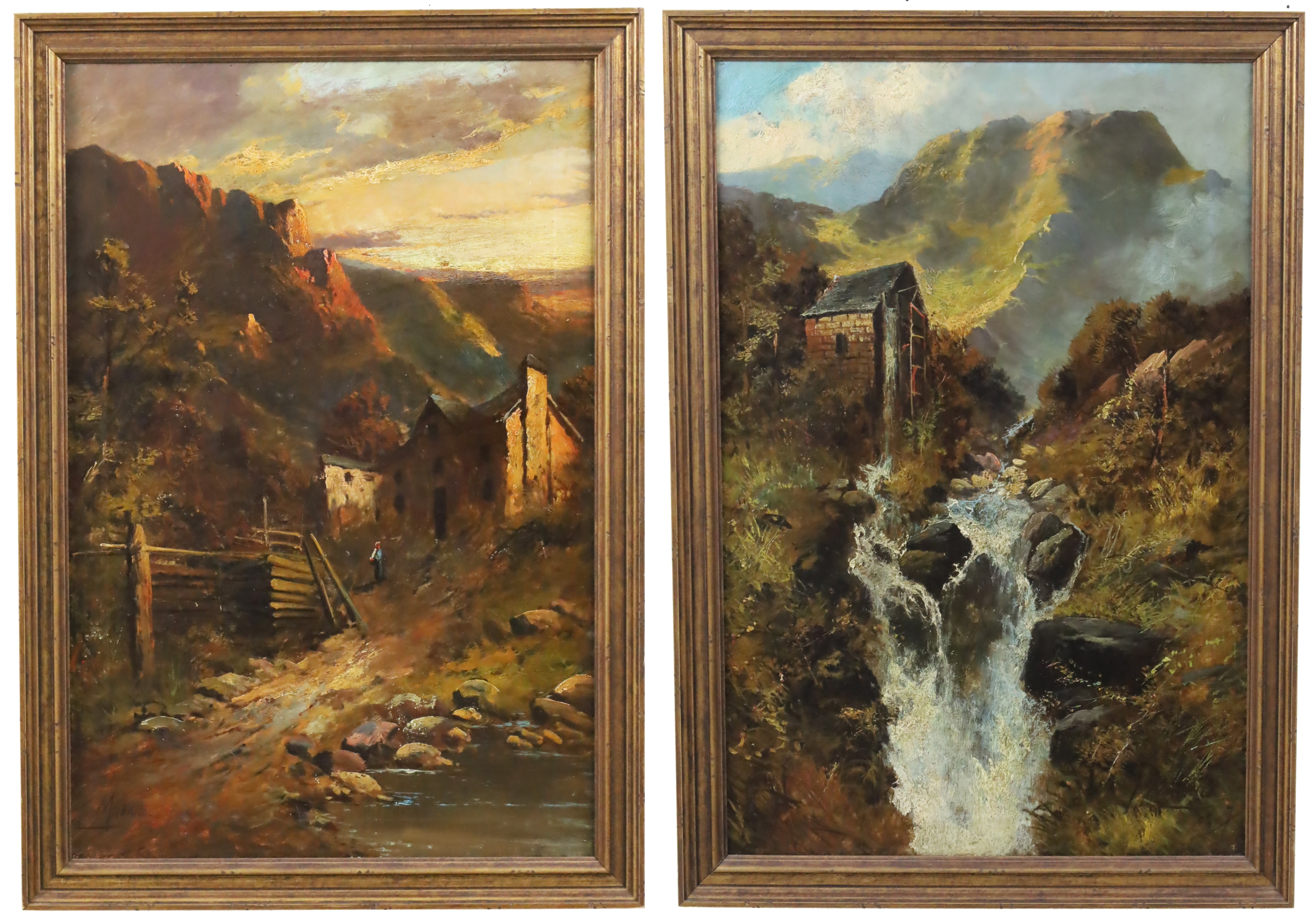 PAIR OF OIL ON CANVAS LANDSCAPES,