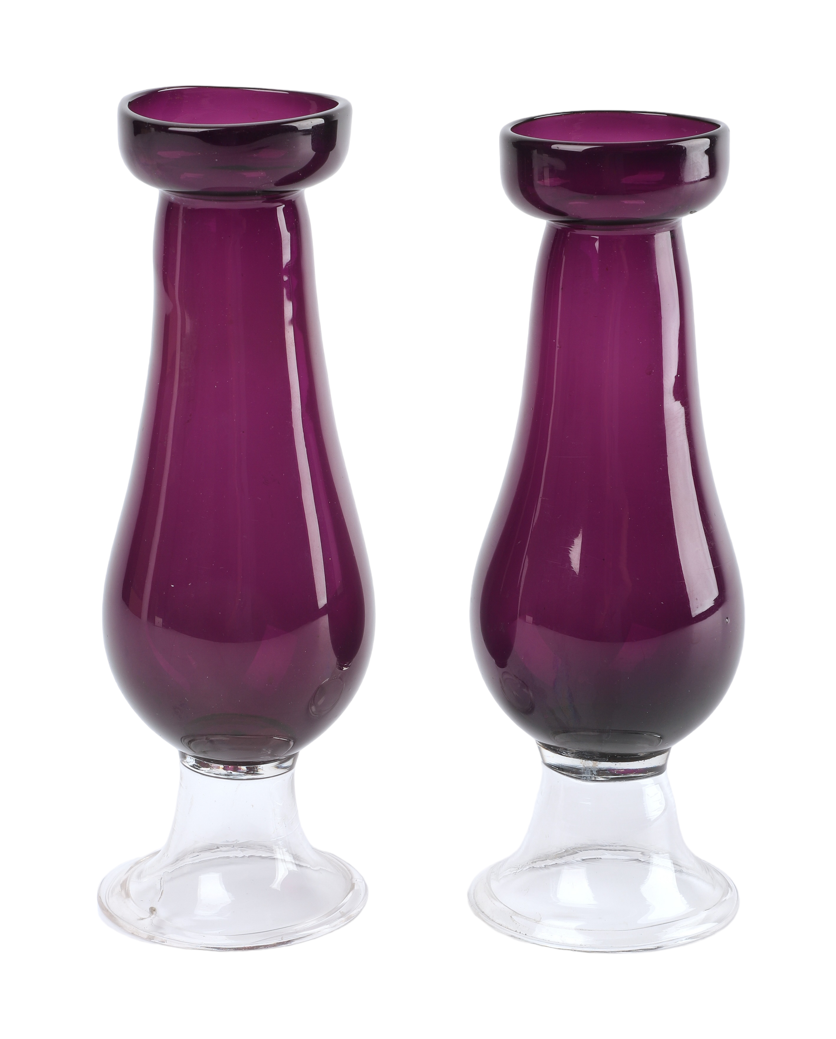 Pair of blown glass hyacinth vases  3b3a67