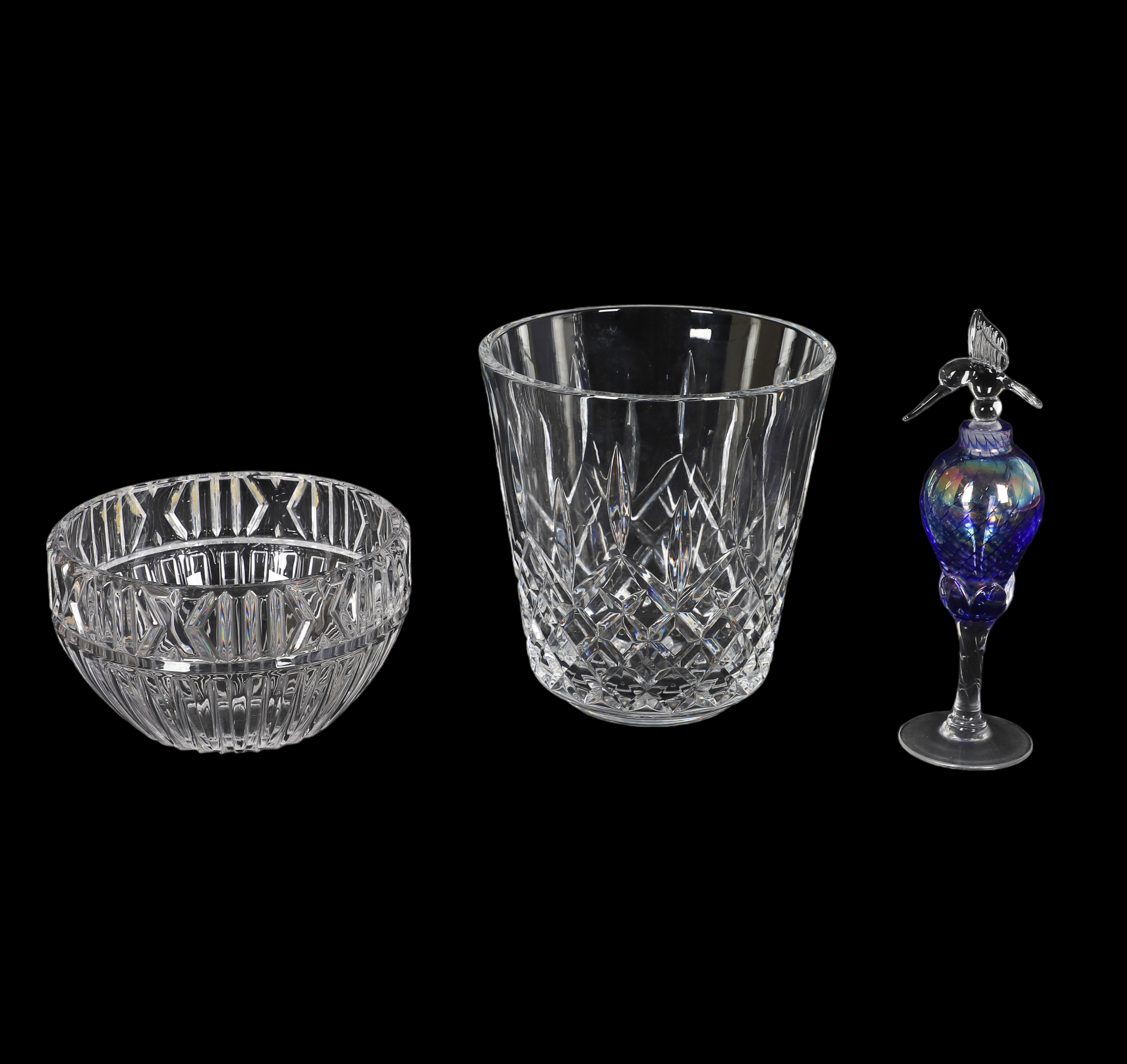 (3) Pcs glassware, c/o Waterford Lismore