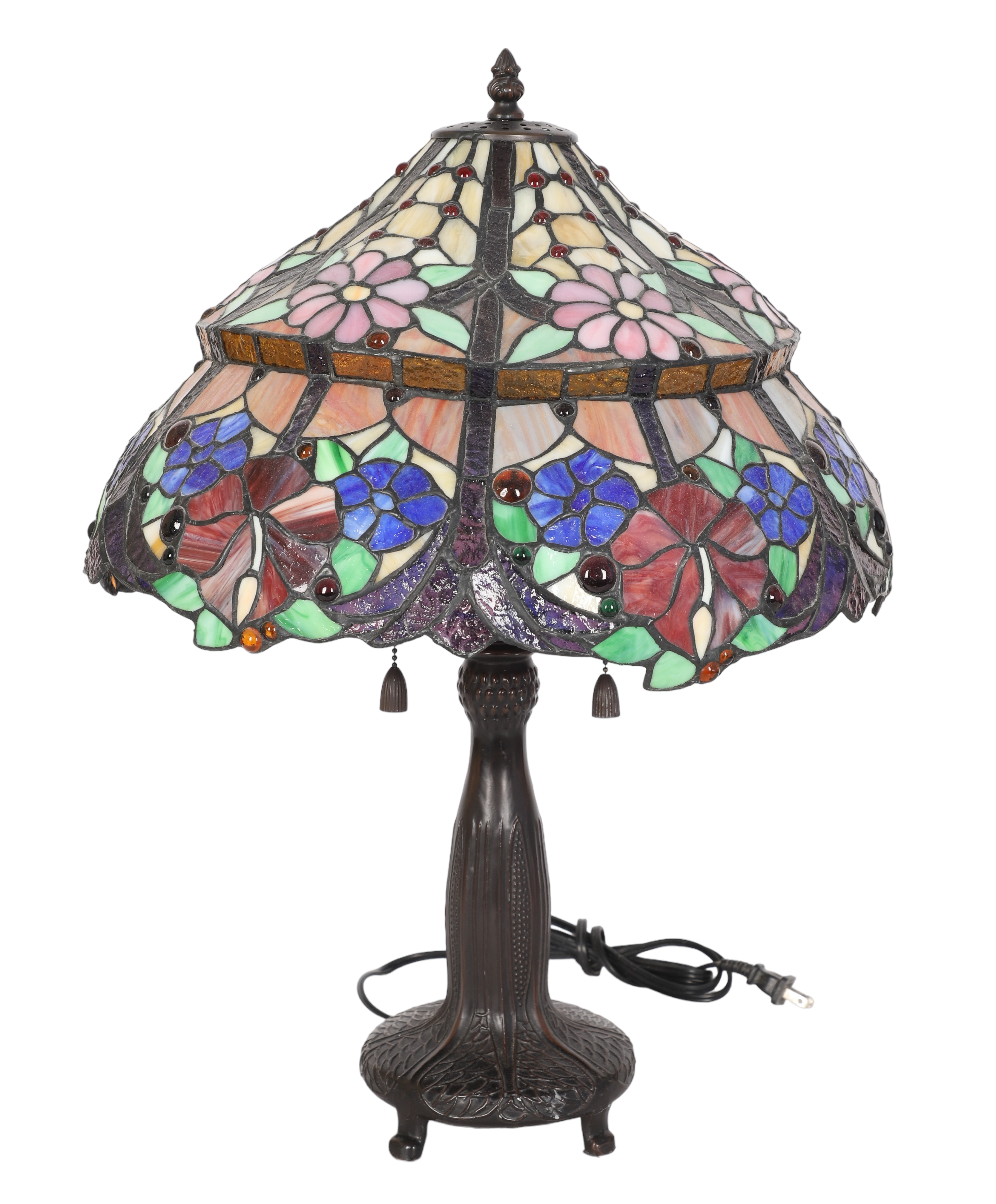 Leaded stained glass table lamp  3b3a7c