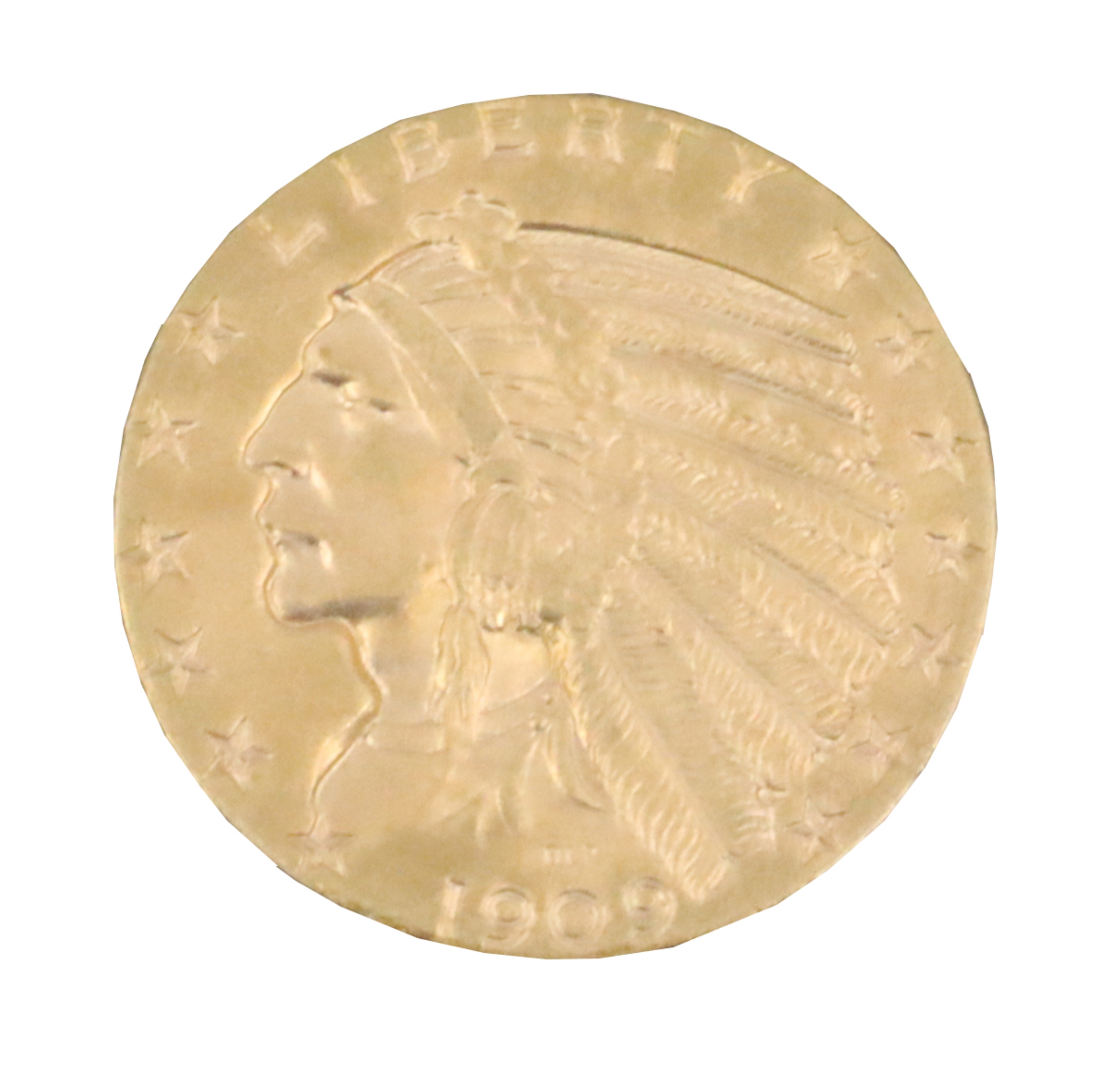 1909-D MS60 $5 INDIAN HEAD GOLD