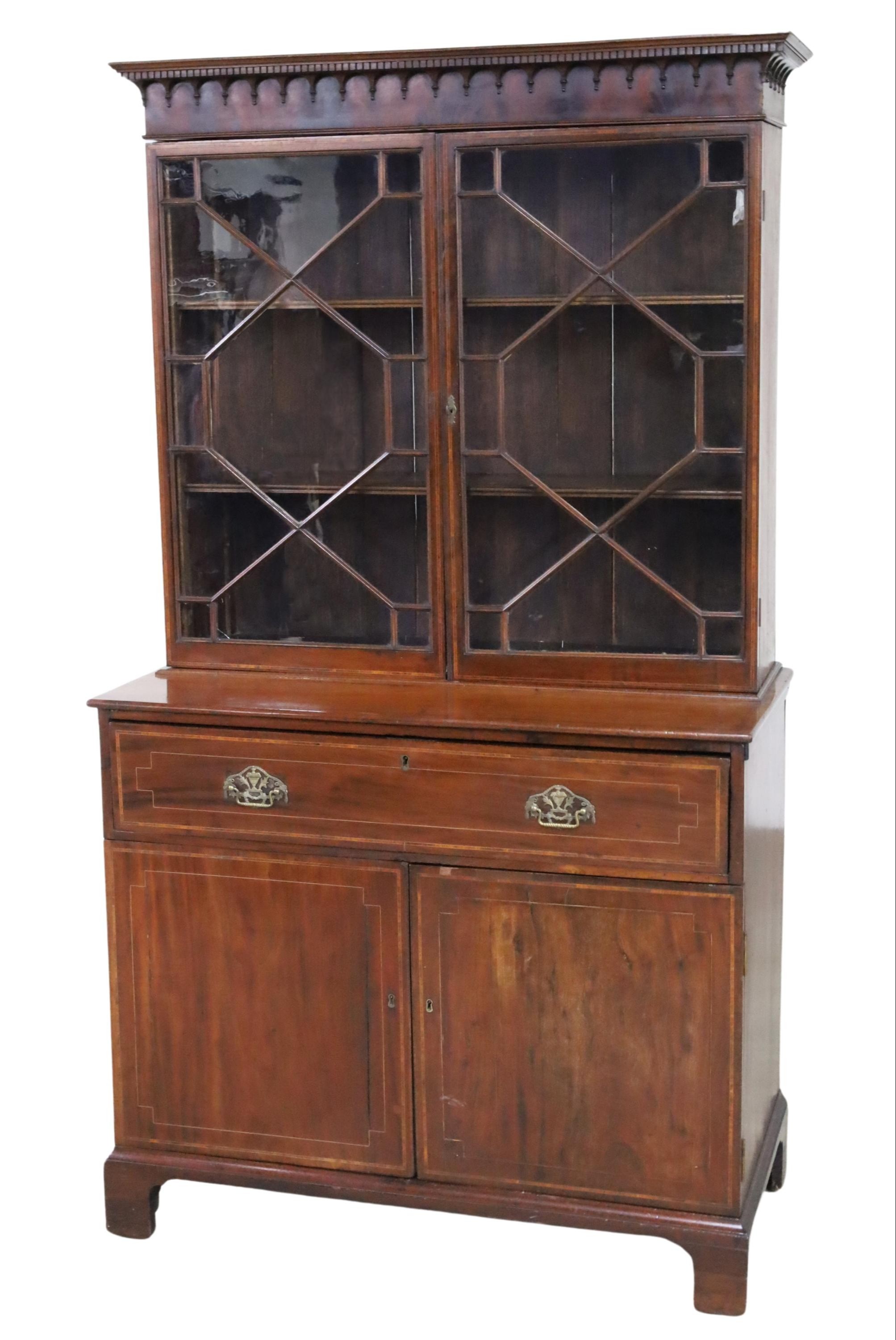 GEORGIAN SECREATAIRE BOOKCASE  3b3ac7