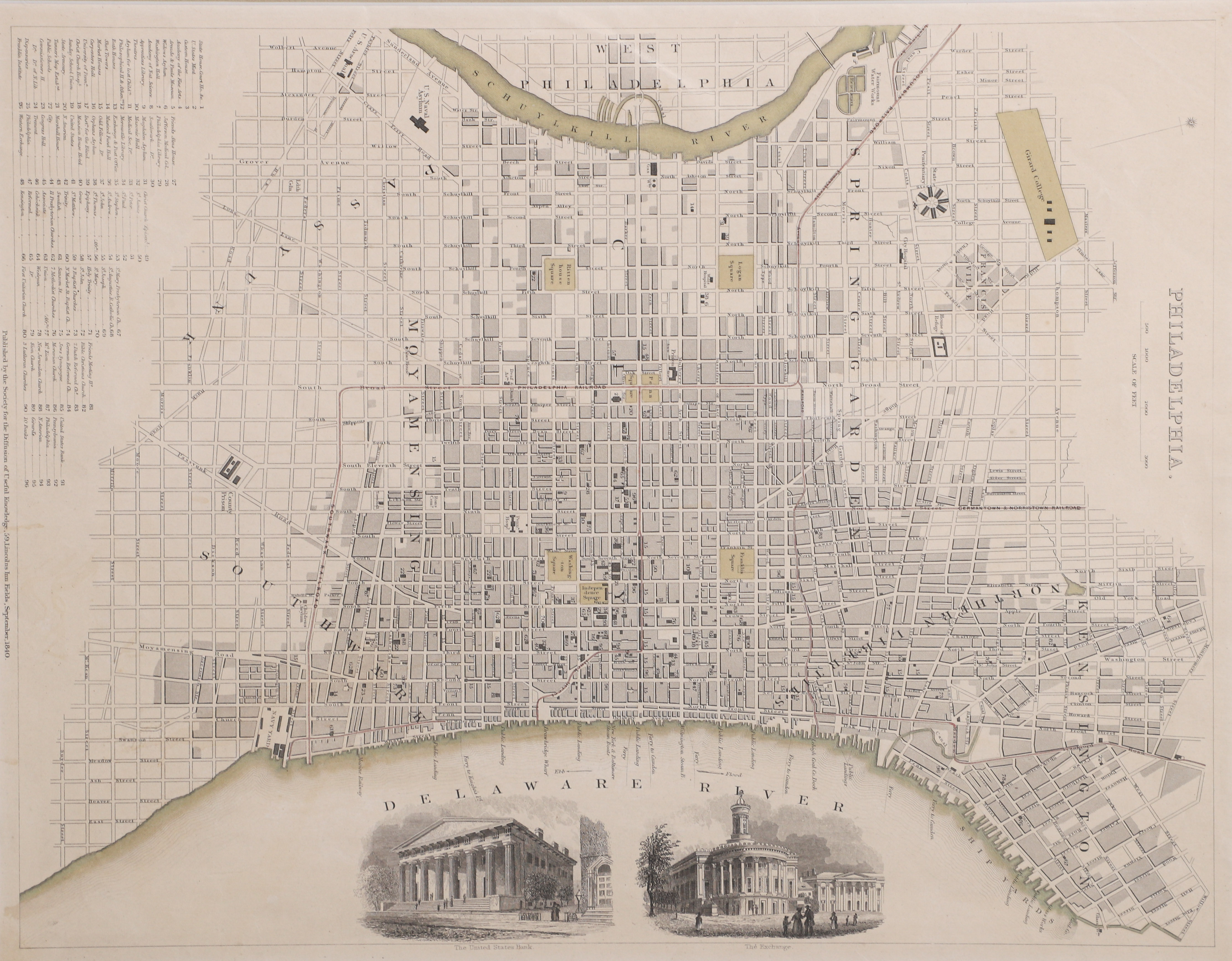 1840 S.D.U.K. Map of Philadelphia,