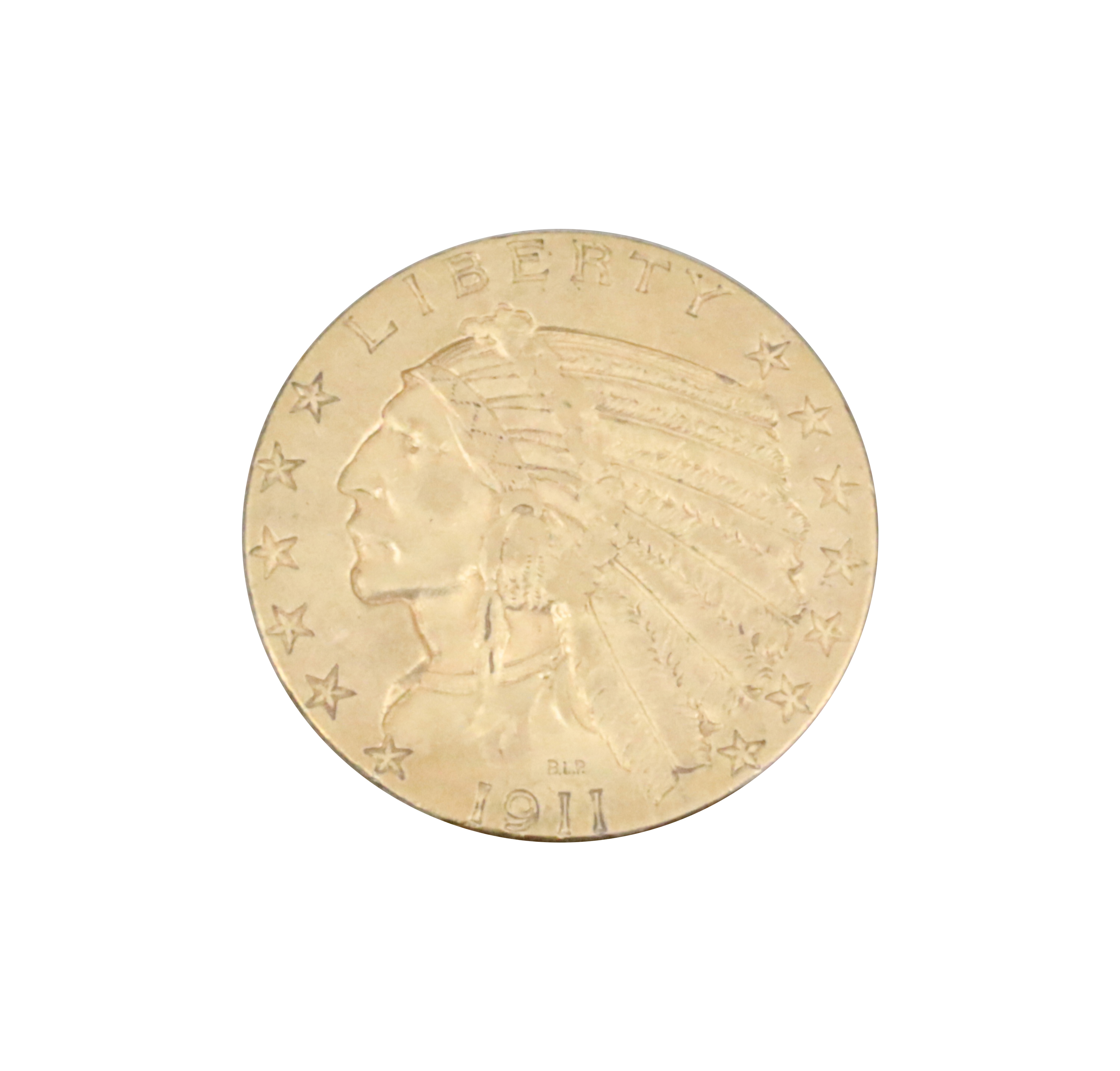 1911 AU53 5 INDIAN HEAD GOLD COIN 3b3ae9