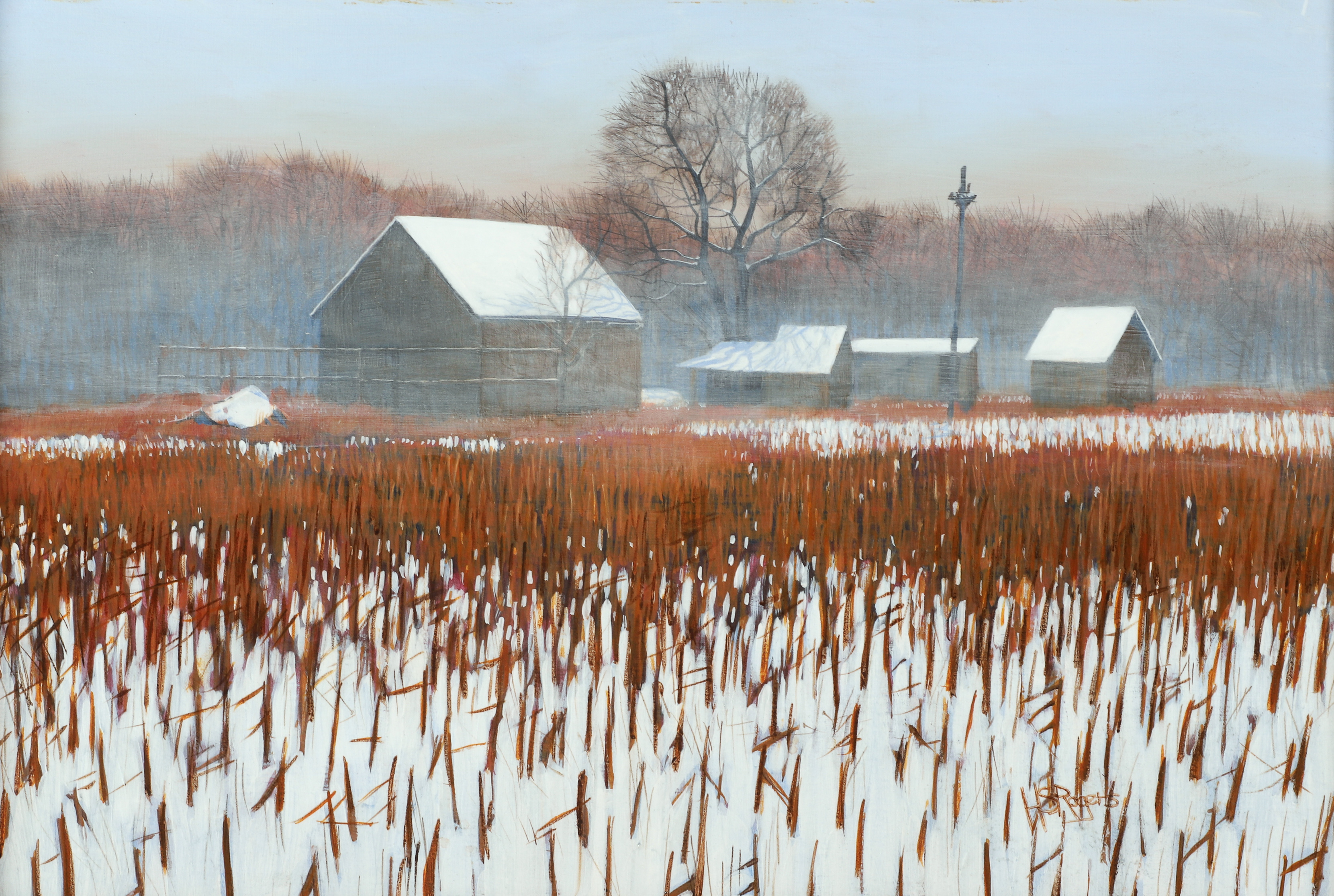 H S Rogers farm landscape painting 3b3aec