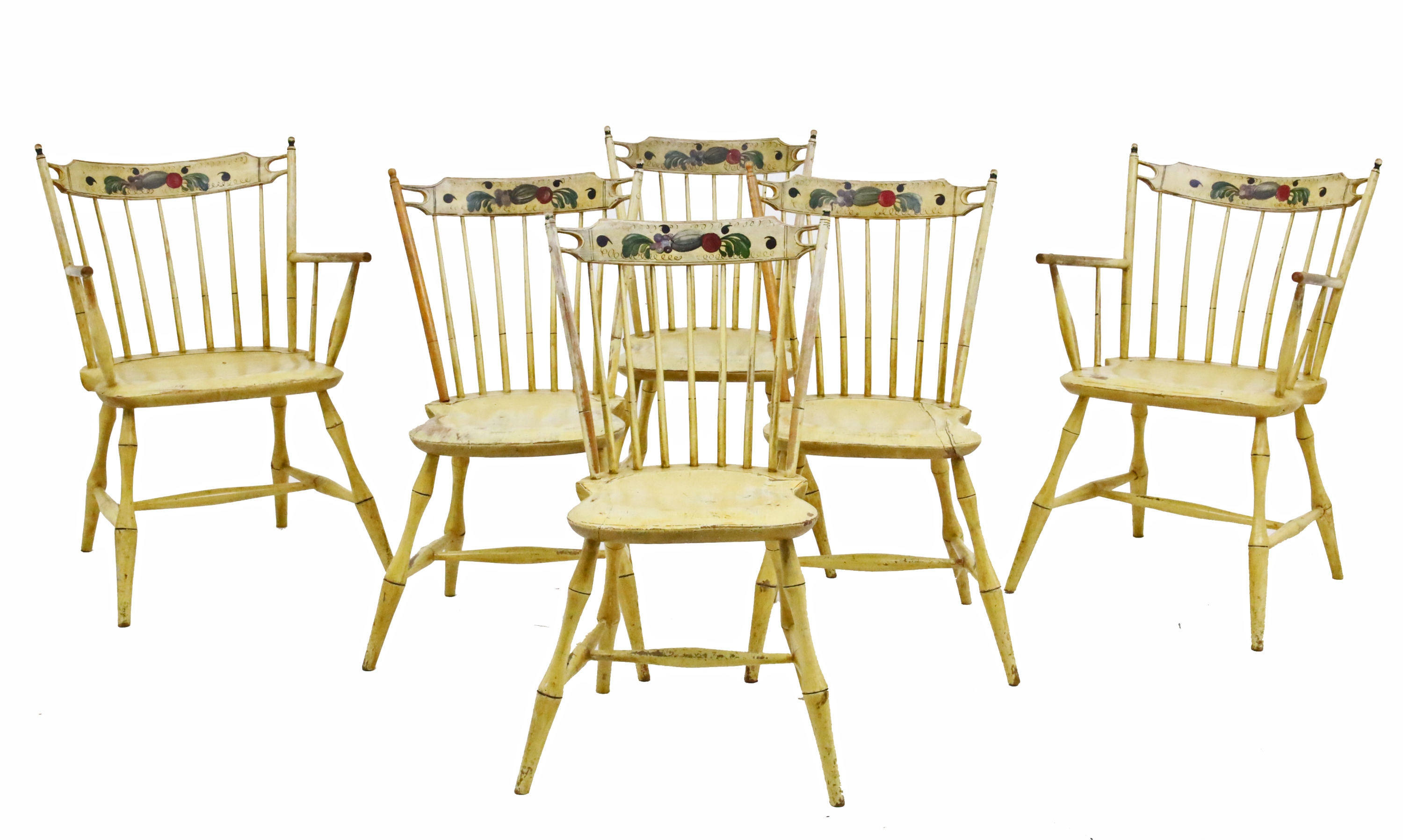 6 ANTIQUE AMERICAN WINDSOR CHAIRS  3b3b3b