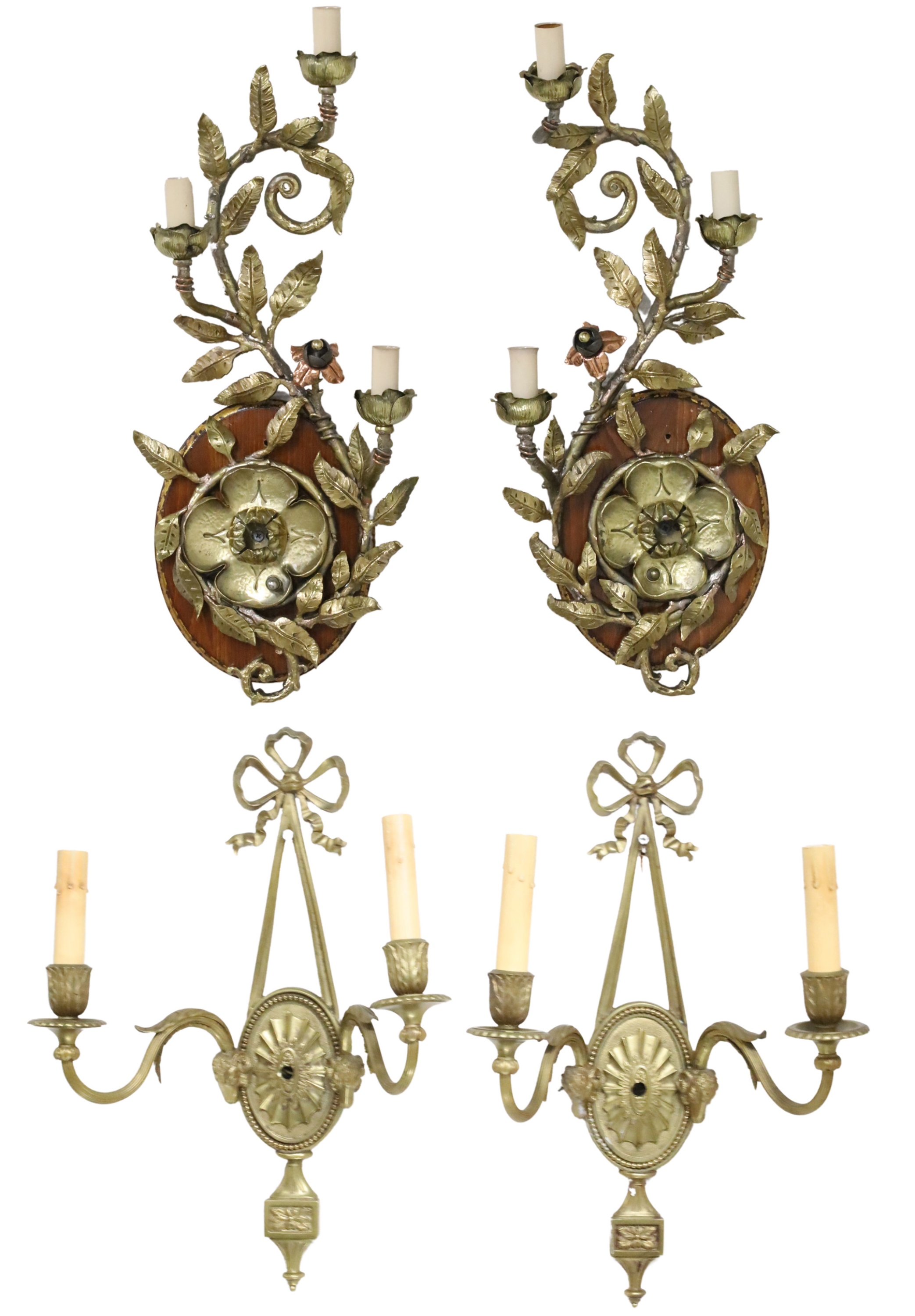 2 MISC PRS OF WALL SCONCES 2 3b3b4c