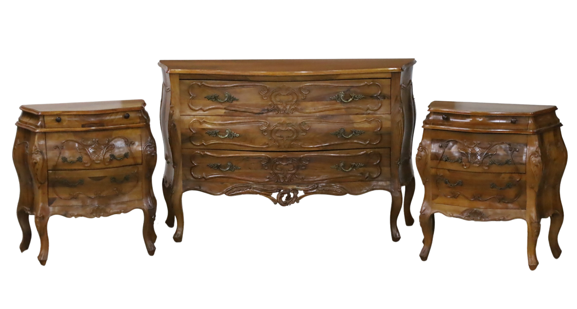 3 PC LOUIS XV STYLE COMMODE AND 3b3b56