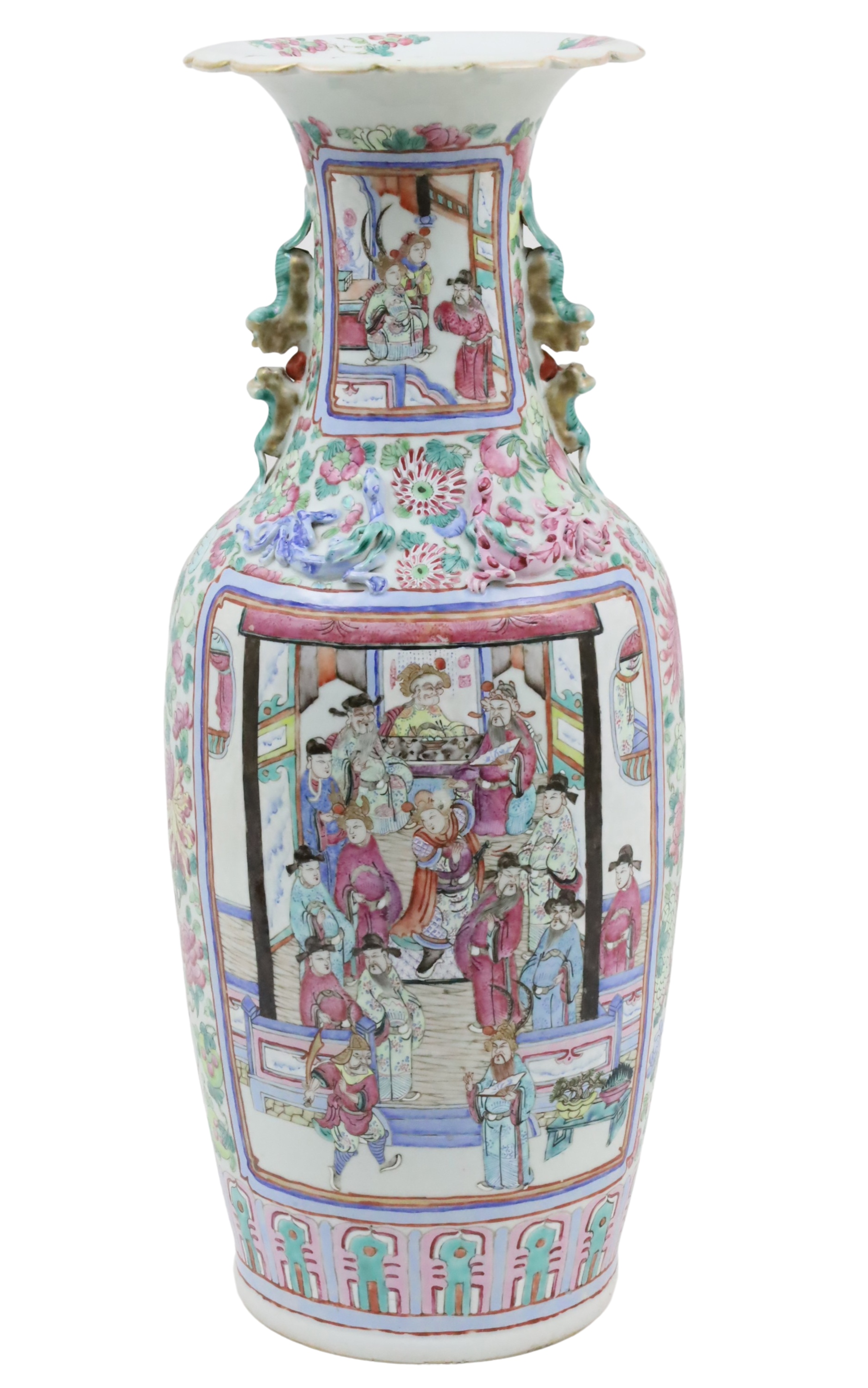 25" CHINESE ROSE FAMILLE PORCELAIN