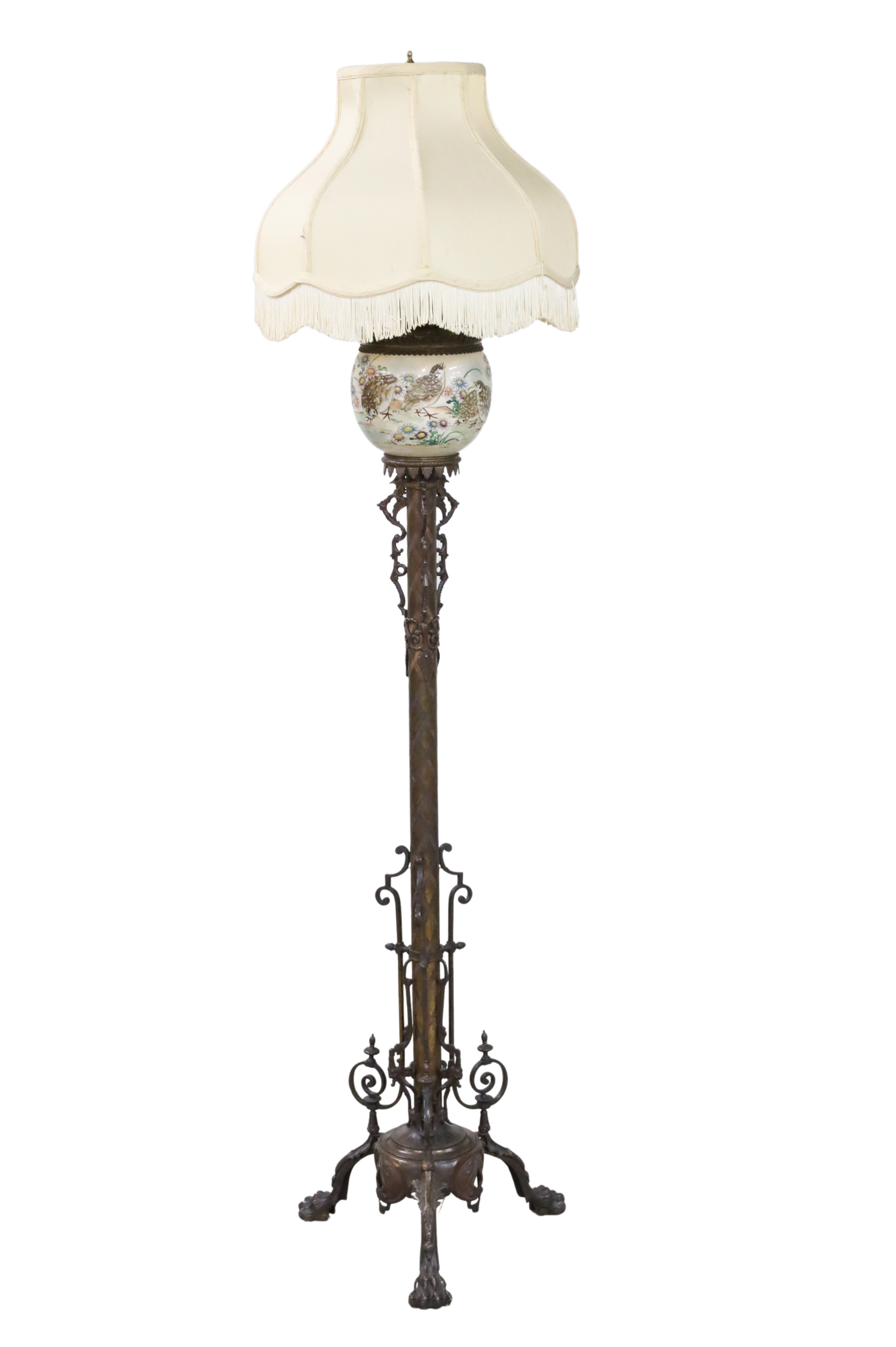 JAPANESE ORIENTAL BRONZE FLOOR LAMP