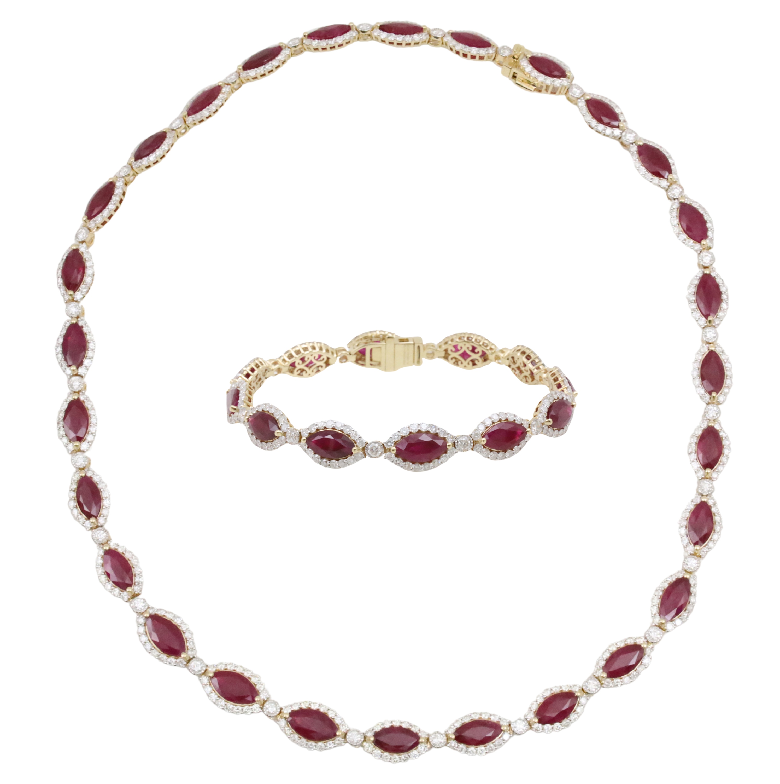 RUBY DIA NECKLACE BRACELET 3b3be4