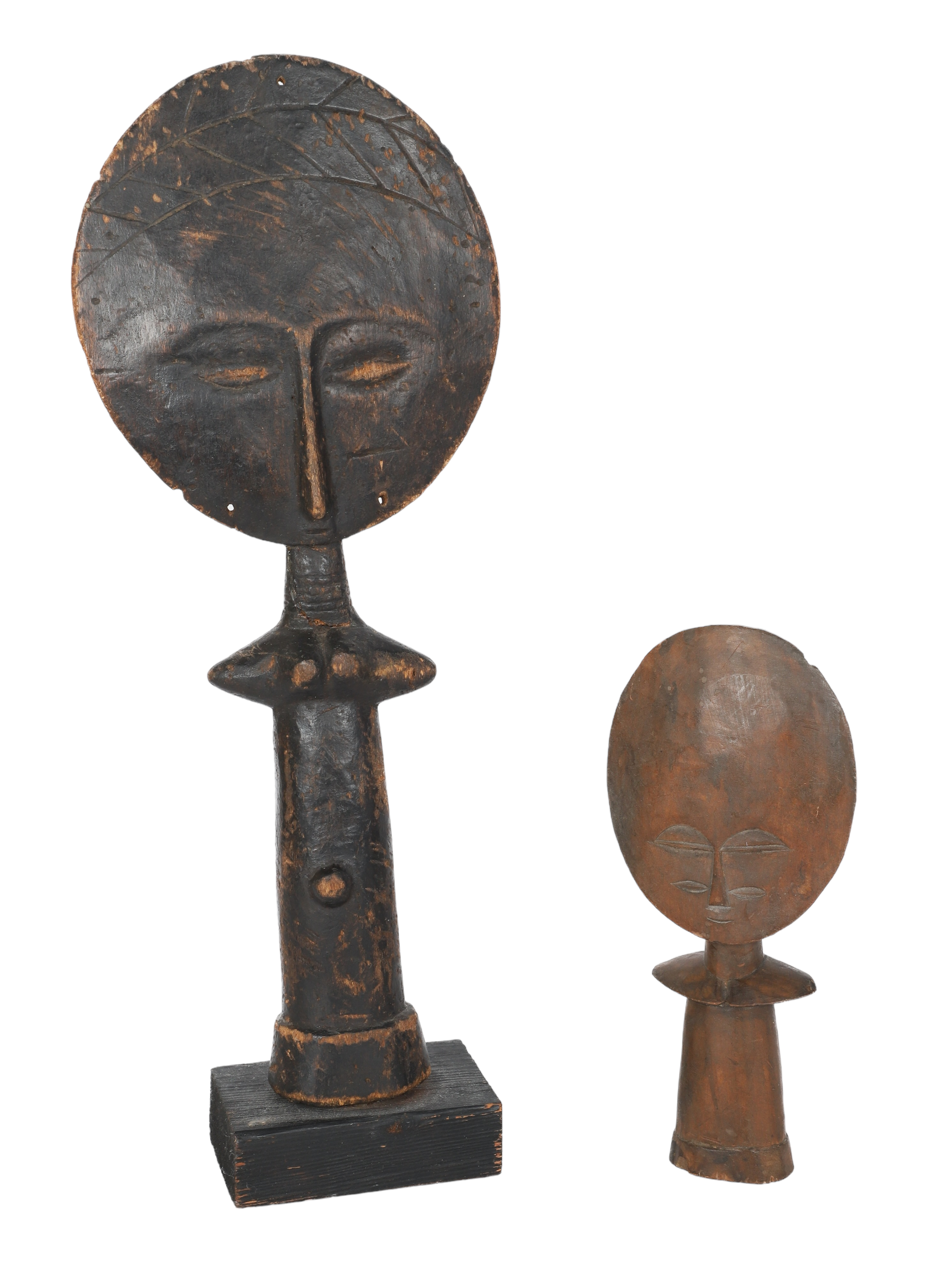 (2) African Ashanti Akua'ba wood