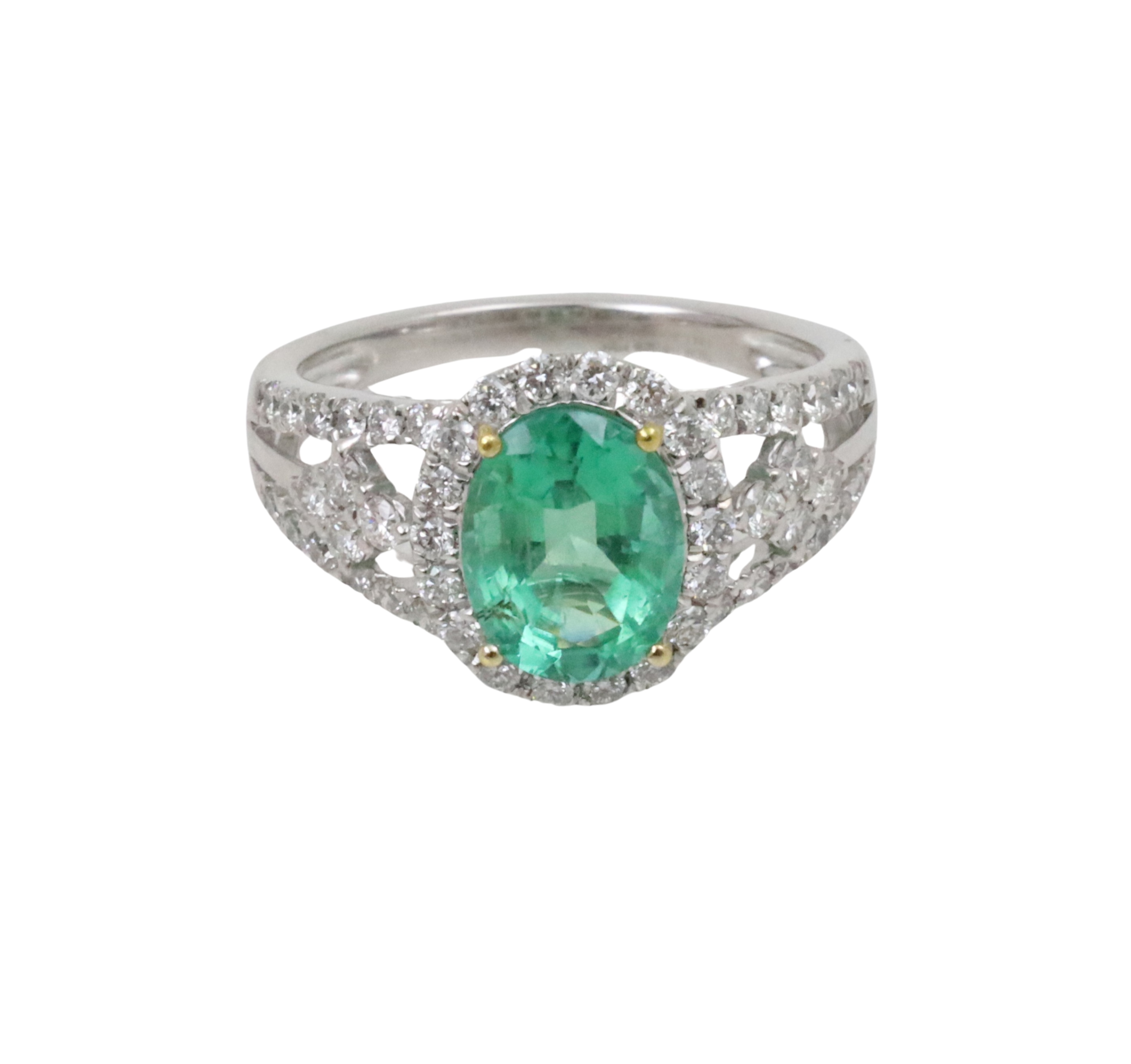 PLATINUM EMERALD DIA RING W GIA 3b3bf2