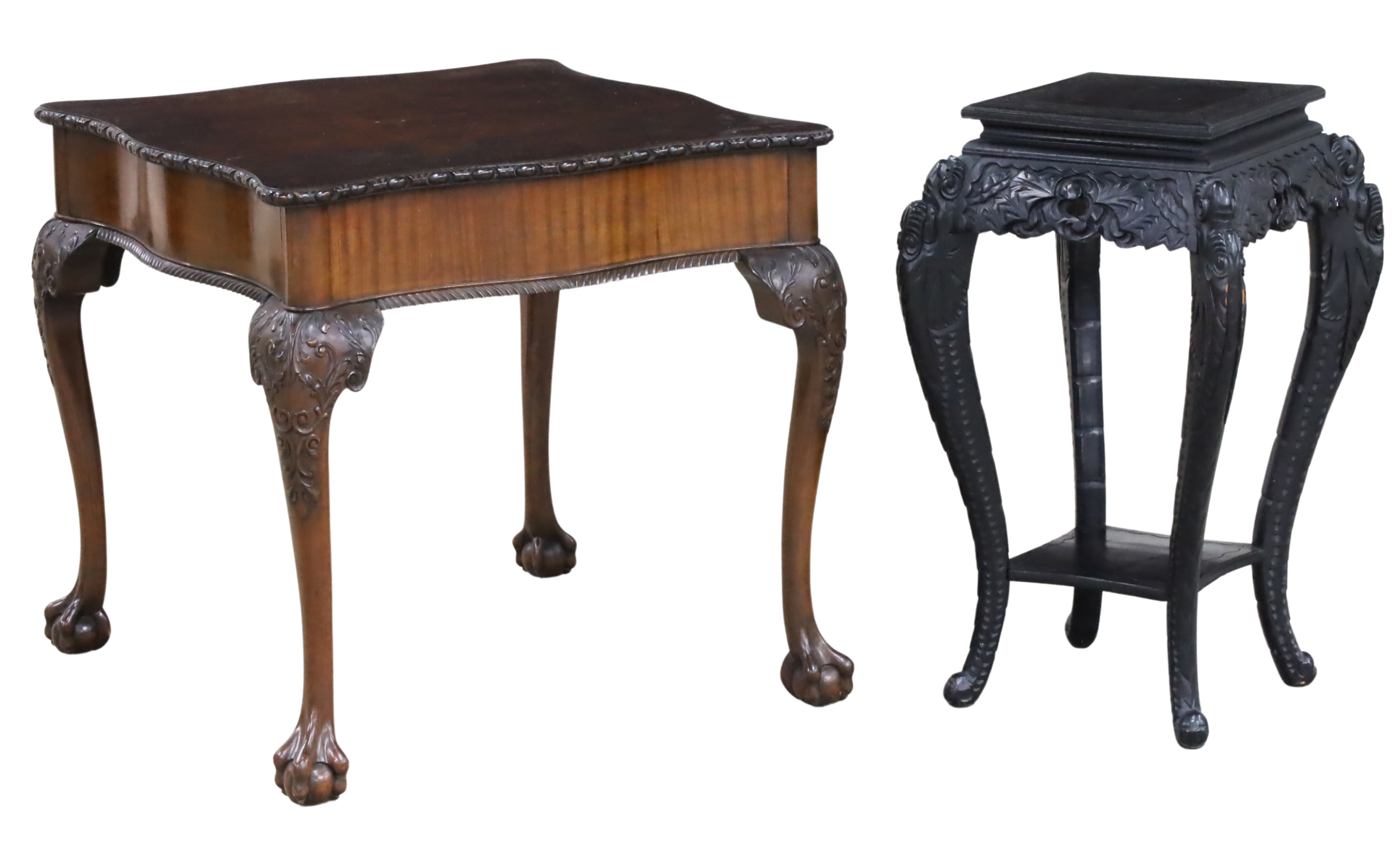 CHIPPENDALE STYLE TABLE & EBONY