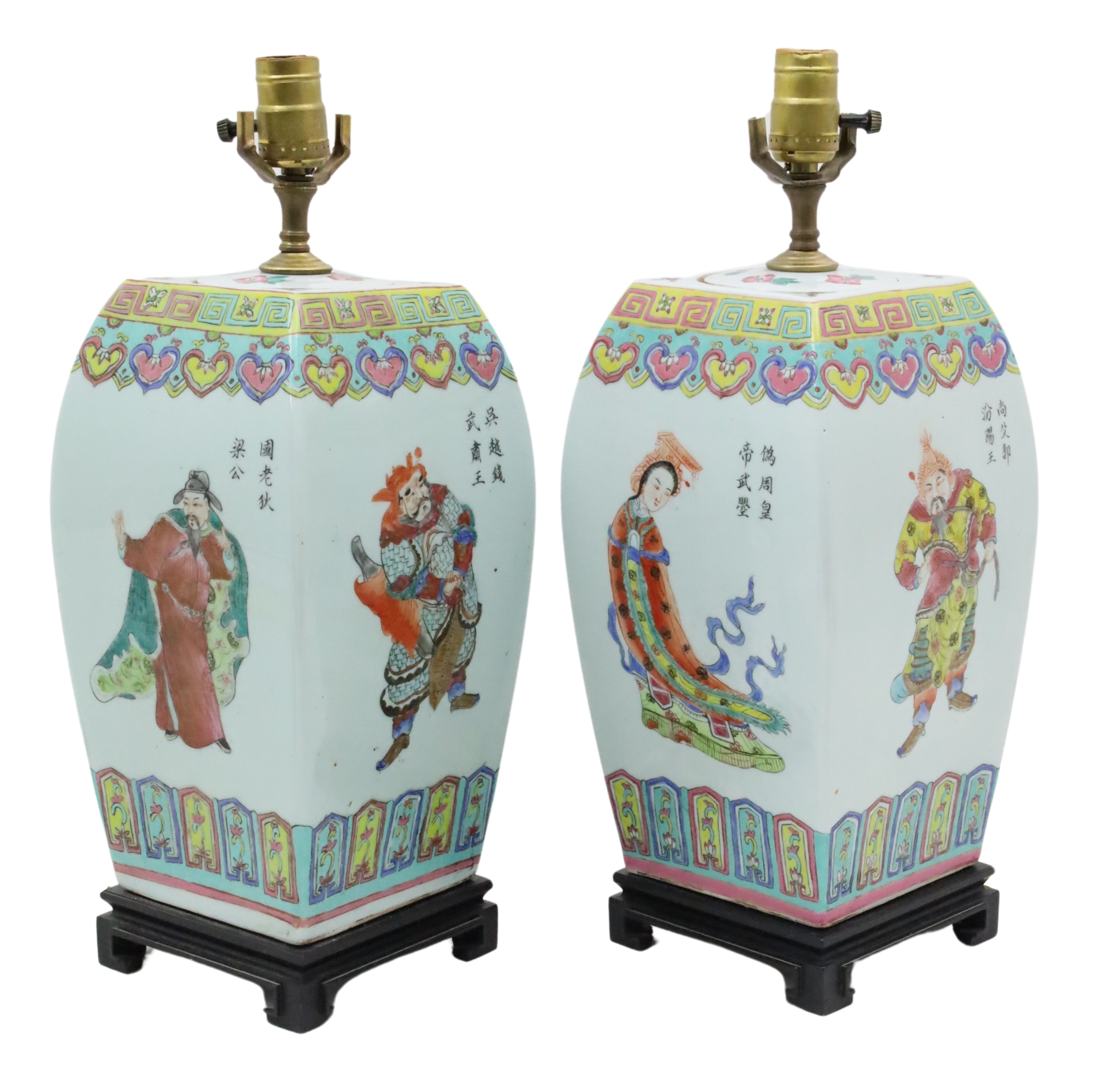 PAIR OF CHINESE PORCELAIN CAPPED