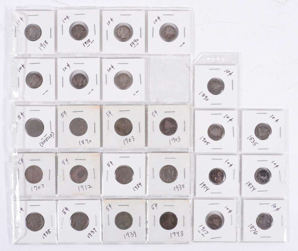 ASSORTED SILVER DIME & NICKEL COLLECTION