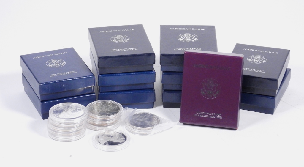 22PC AMERICAN EAGLE SILVER DOLLAR PROOF