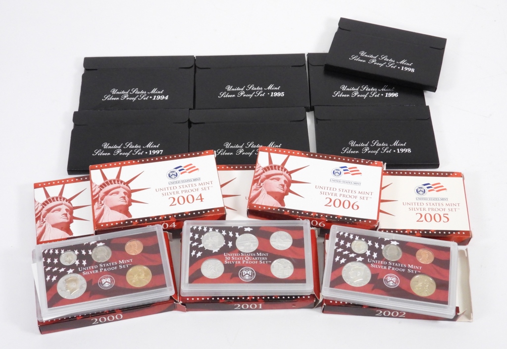 15PC UNITED STATES SILVER PROOF SETS