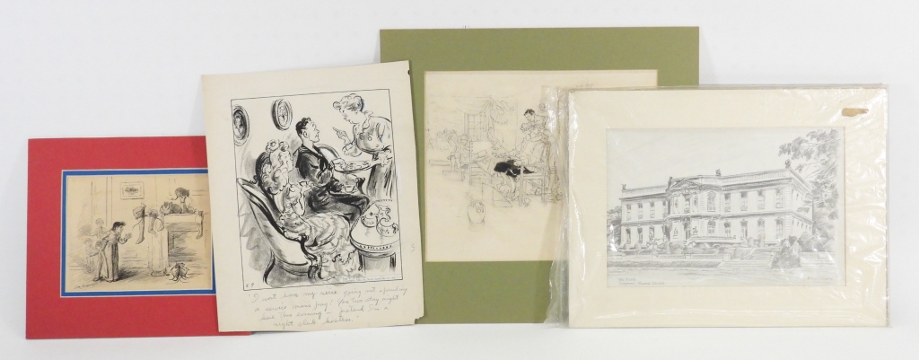 4PC WOOLF VIERGE & CURHAN ASSORTED ILLUSTRATIONS