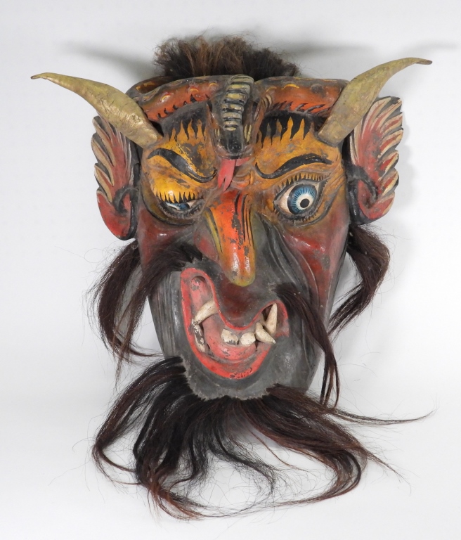 MEXICAN OAXACA CARVED WOOD MASK