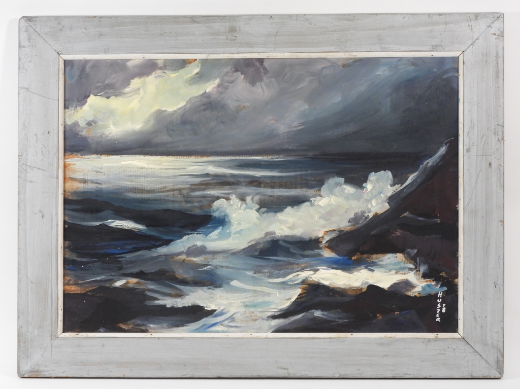 JOHN E HUSZER IMPRESSIONIST SEASCAPE 3b3d2e