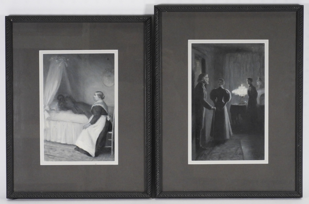 2PC IDA WAUGH INTERIOR GENRE SCENE 3b3d42