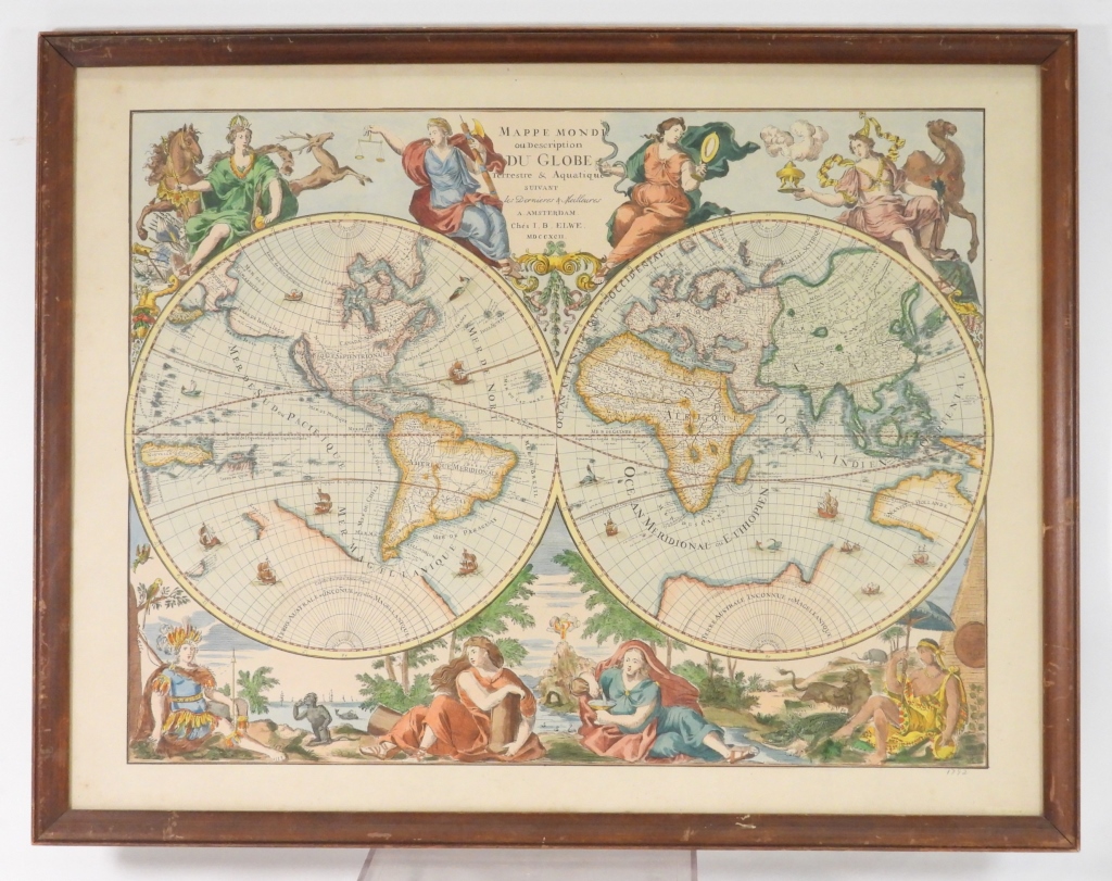 CHES. I.B. ELWE MAP OF THE WORLD France,1792Map