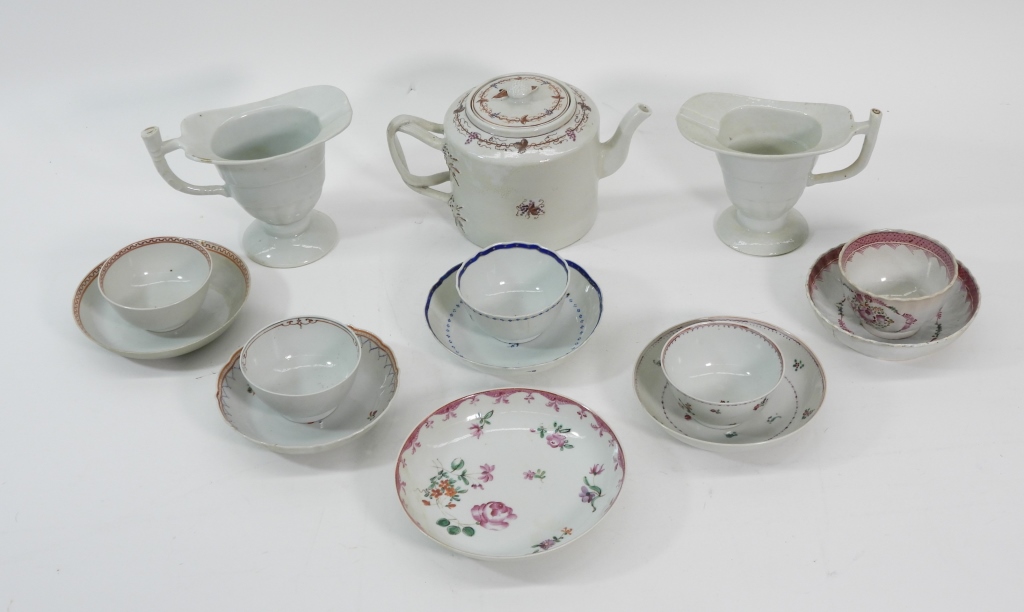 14PC CHINESE EXPORT PORCELAIN TEAPOT 3b3d5b