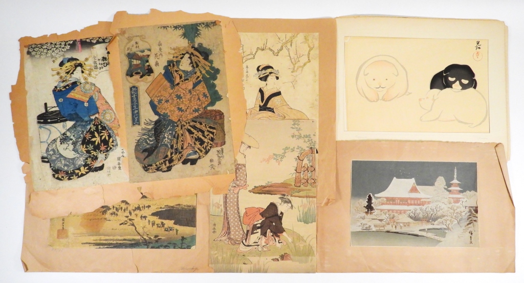 7PC ASSORTED EARLY JAPANESE WOODBLOCK 3b3dc6