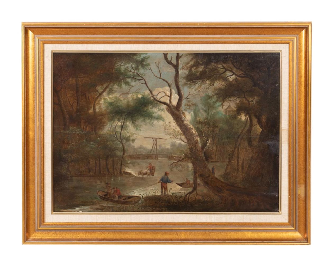 AMERICAN SCHOOL 'FISHERMAN BY LAKE'