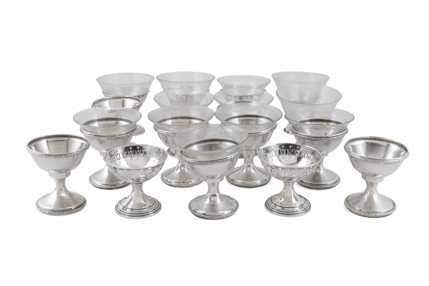 17 AMERICAN STERLING SILVER SHERBETS